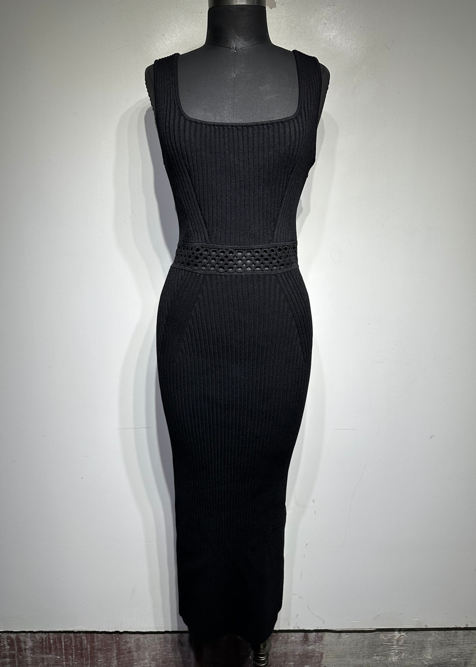 House Of harley Black Ribbed Tank Dress Fem L