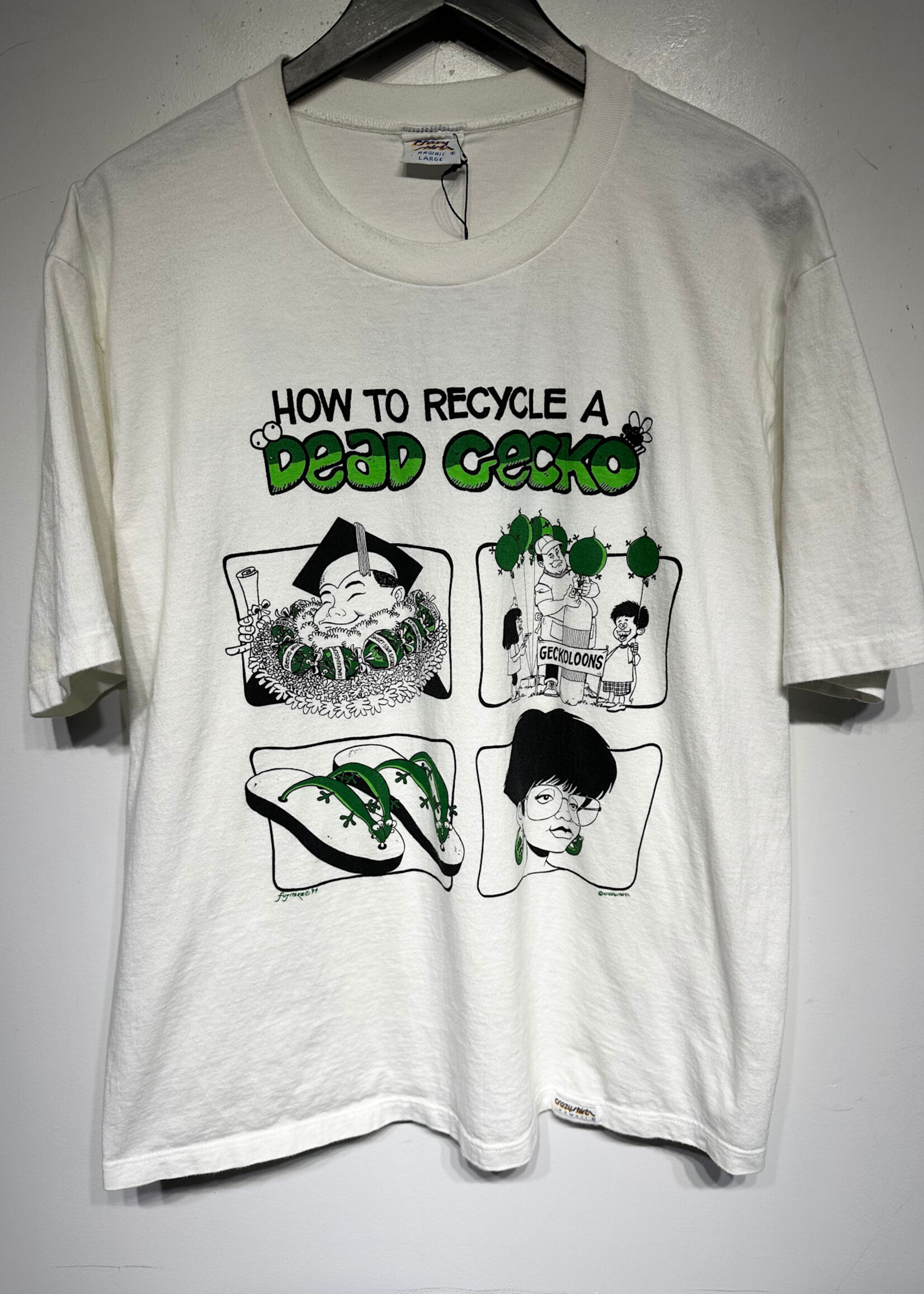Vintage Dead Gecko White Tee L