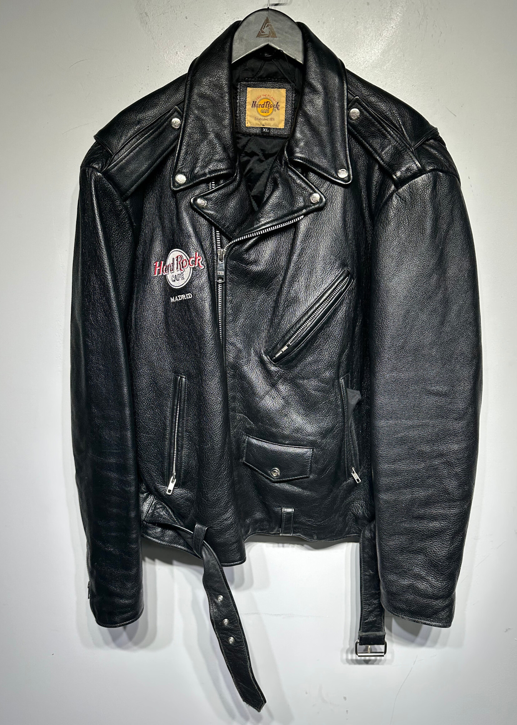 Hard Rock Madrid Leather Biker Jacket XL