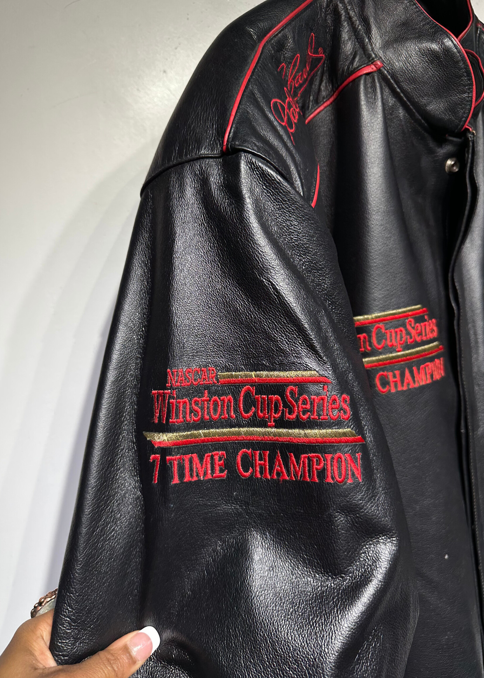 Nascar Dale Leather Bomber Jacket XXL