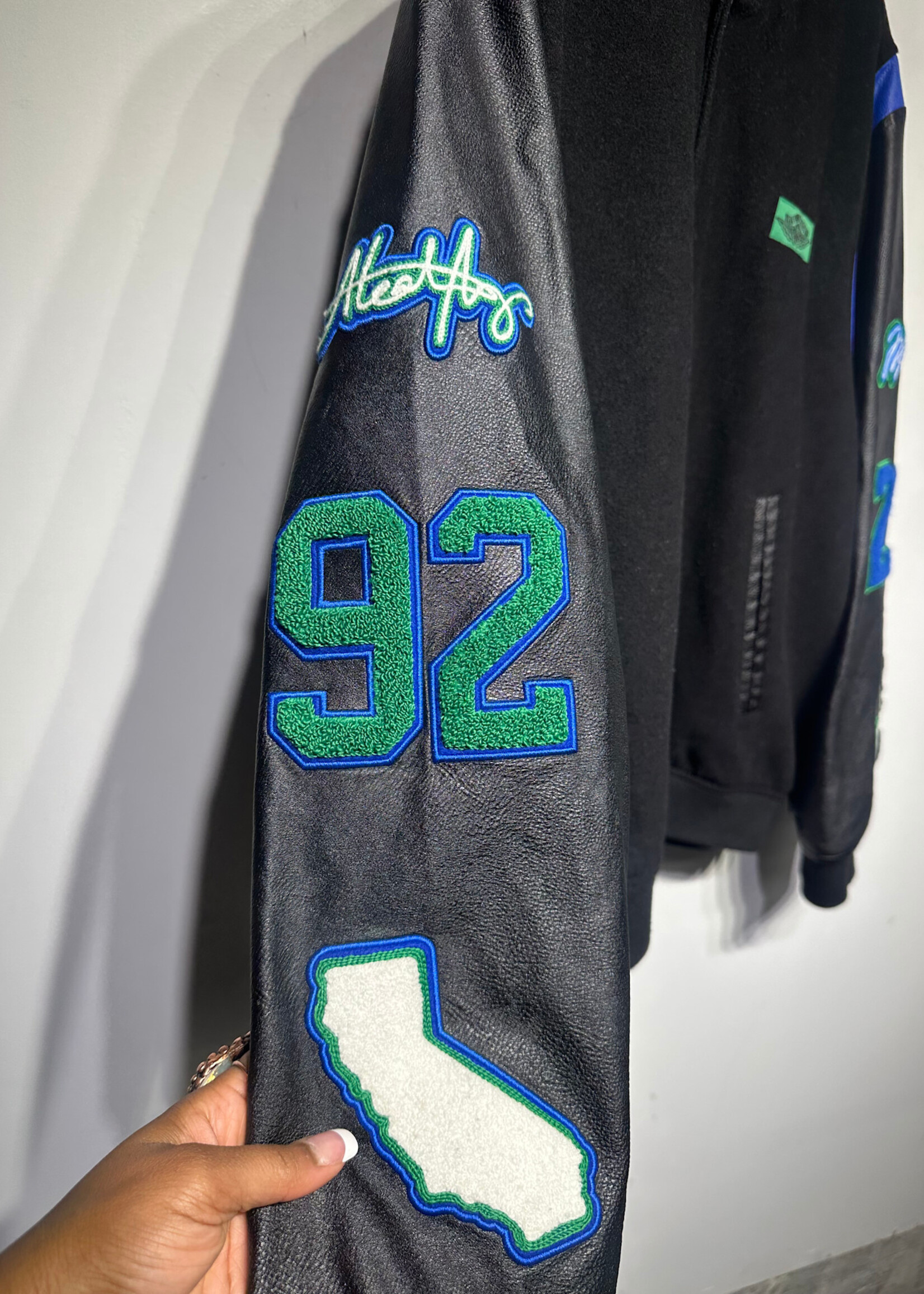 Jordan Brand Faux Leather Varsity Jacket Masc XL