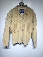 Beyond Leather Beige Suede Fringe Jacket XL