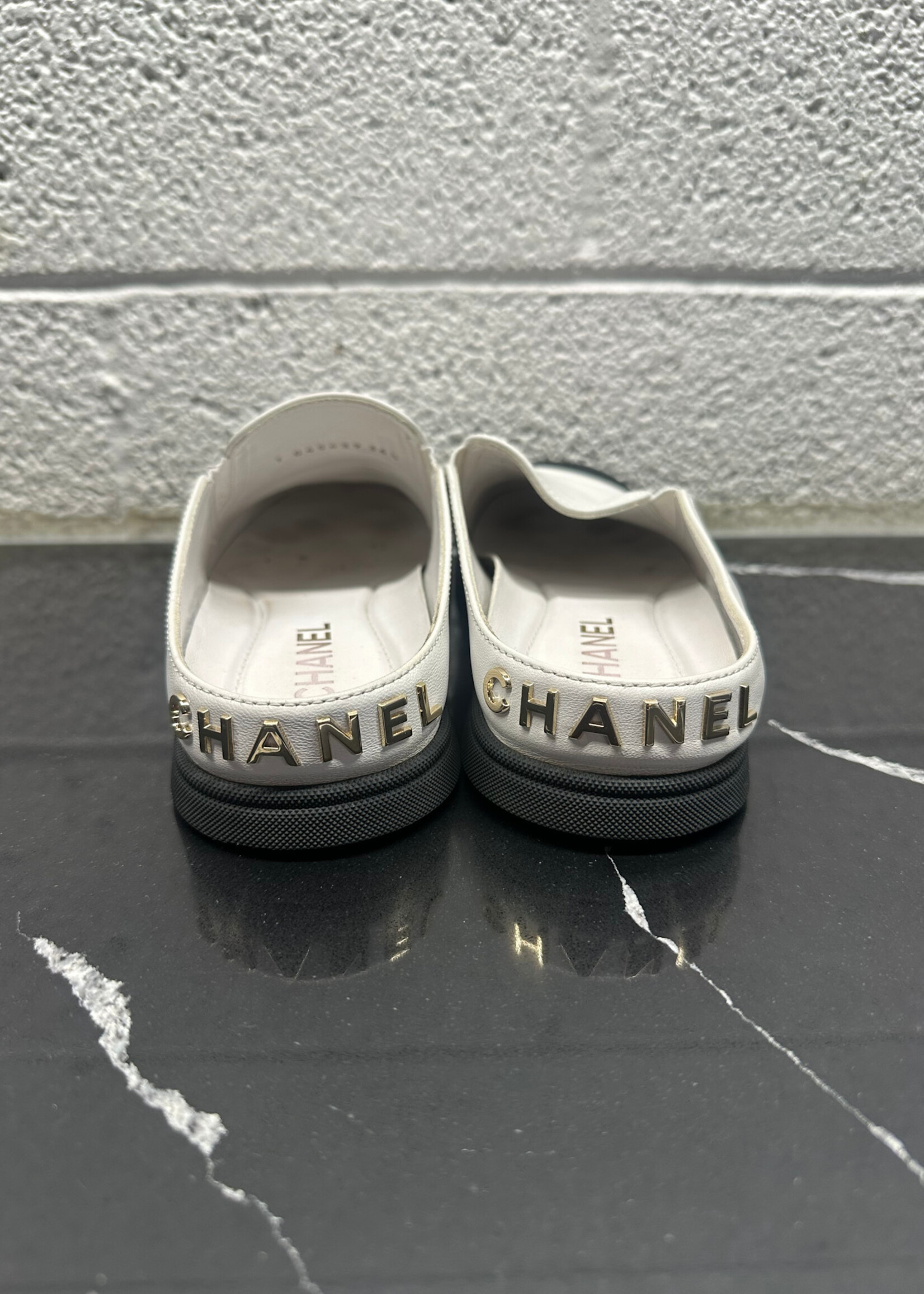 Chanel Logo Slip On Mule Sneaker 36.5/6.5