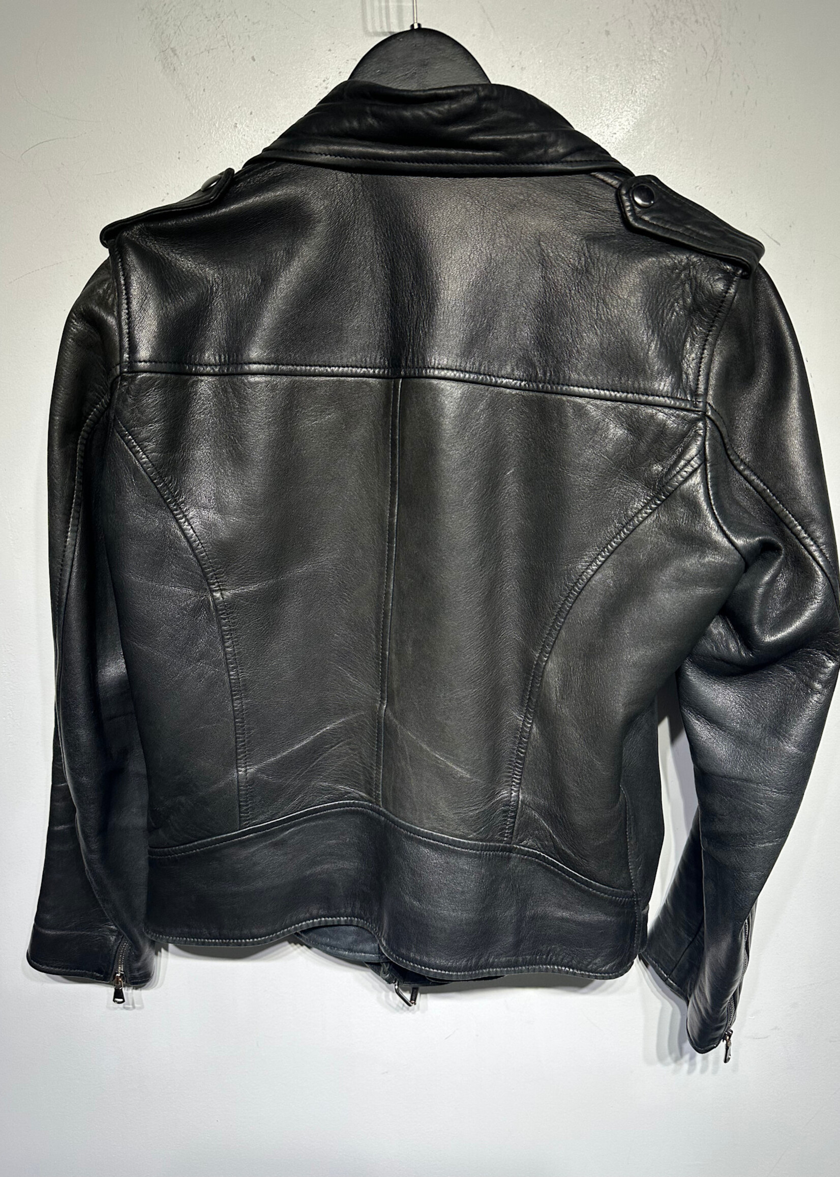 AG Lamb Leather Black Jacket Fem S