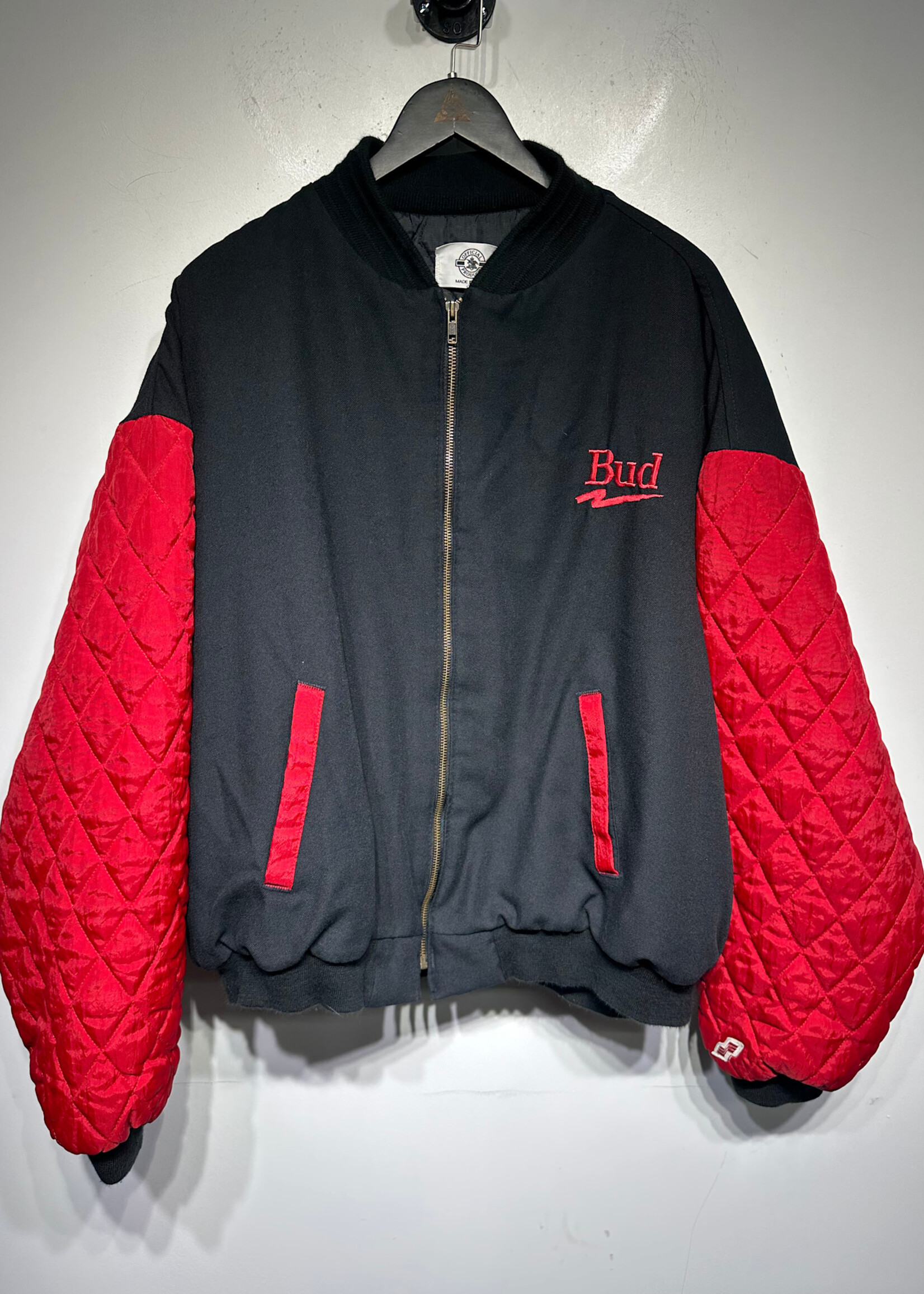 Bud Vintage Black Bomber Jacket XL