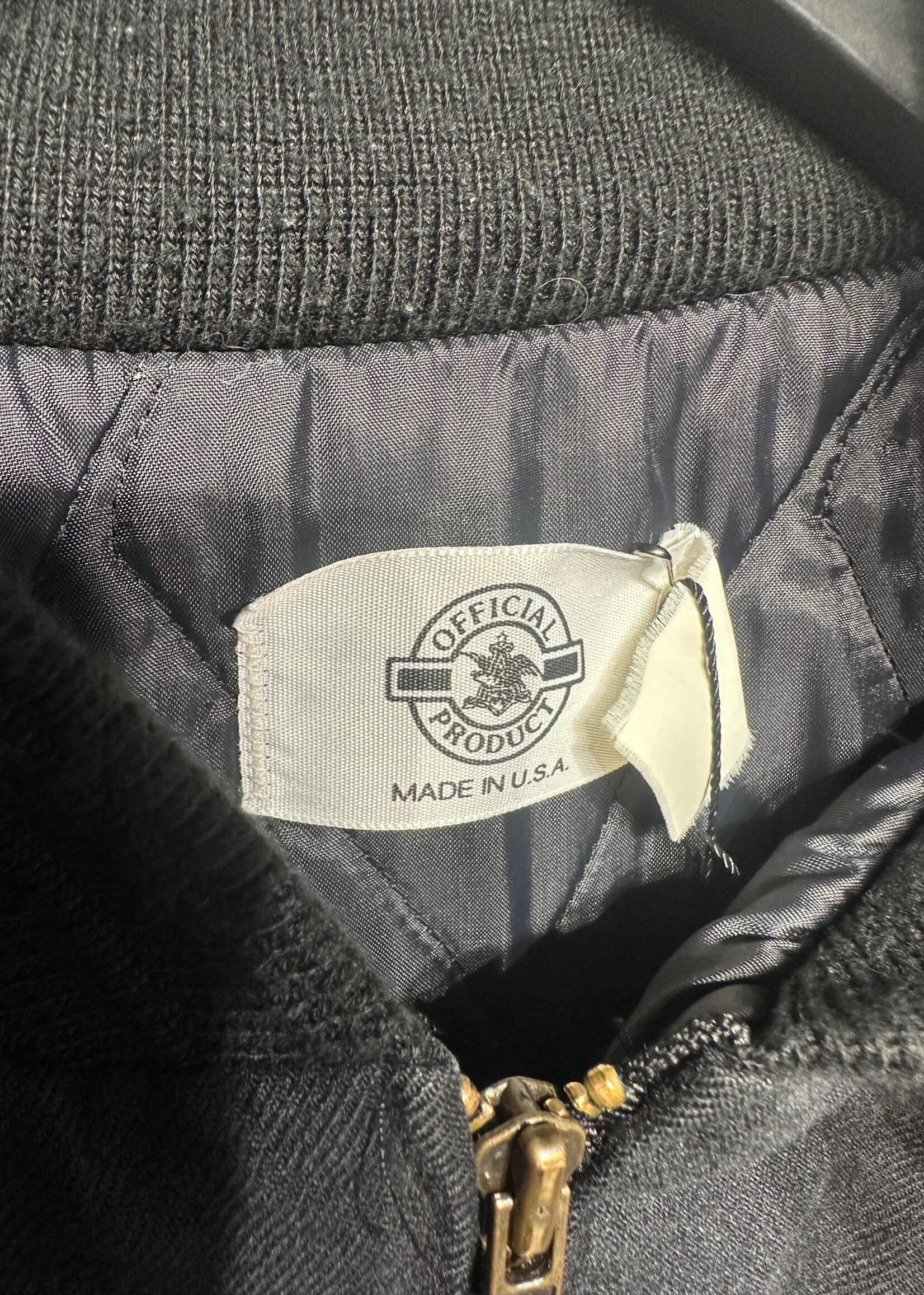 Bud Vintage Black Bomber Jacket XL