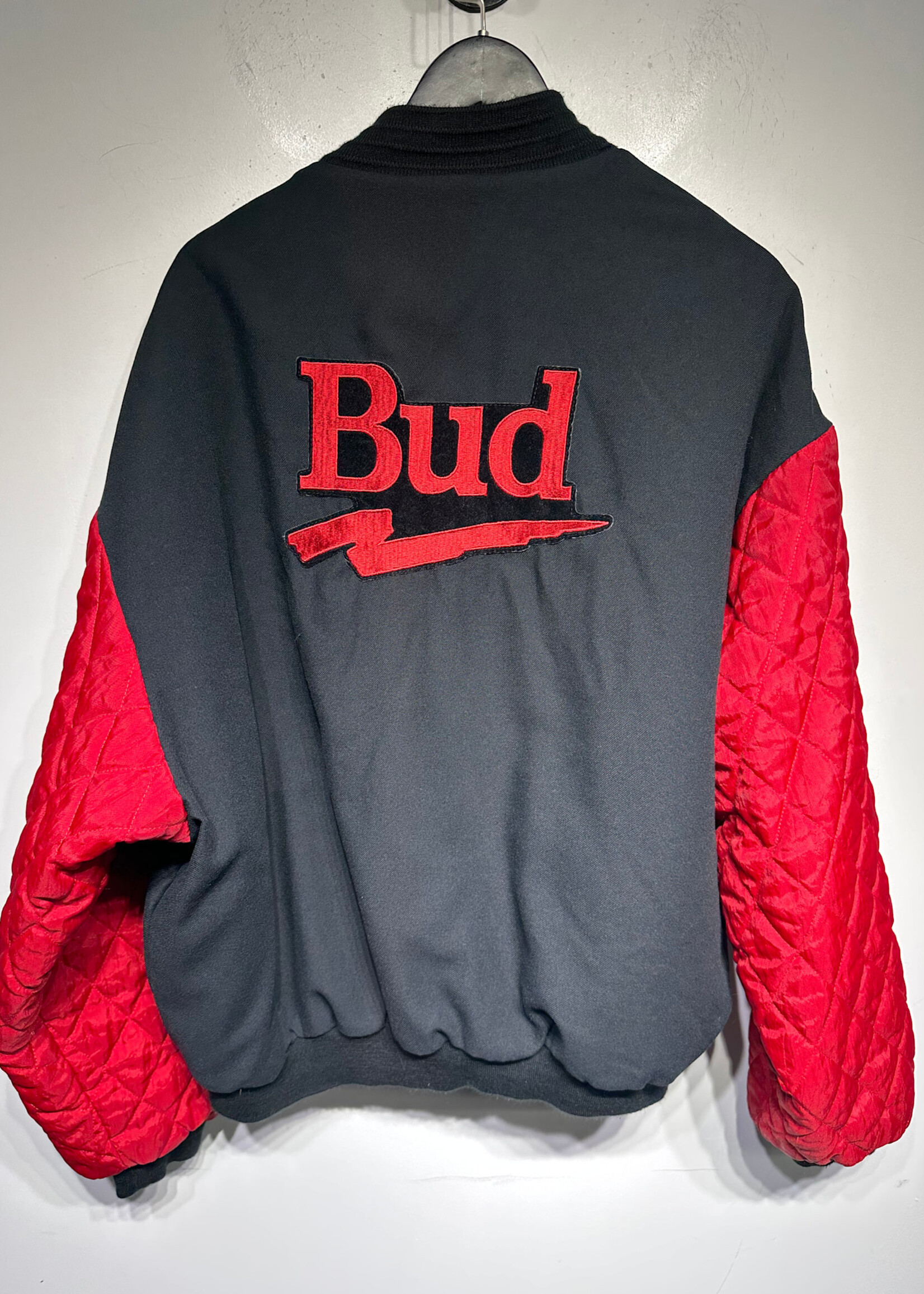 Bud Vintage Black Bomber Jacket XL