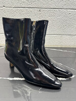 Bottega Veneta Black Patent Leather Booties 41/Fem 10