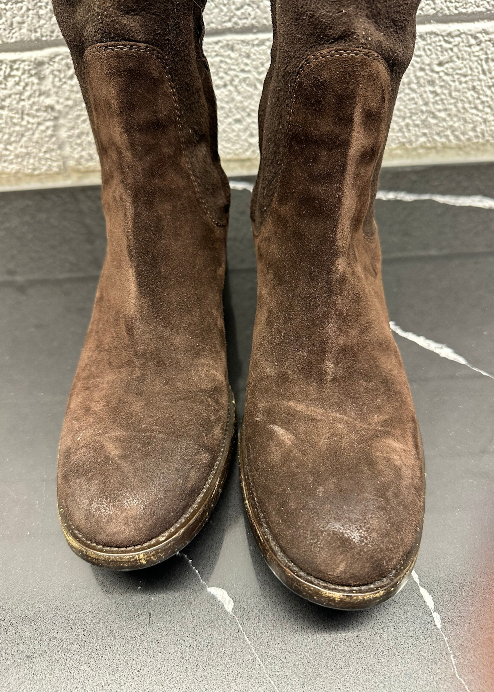 Prada Womens Knee High Boots Brown Fem 6