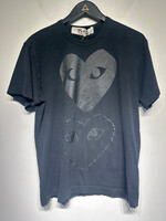CDG Play Black Double Heart Tee Masc L