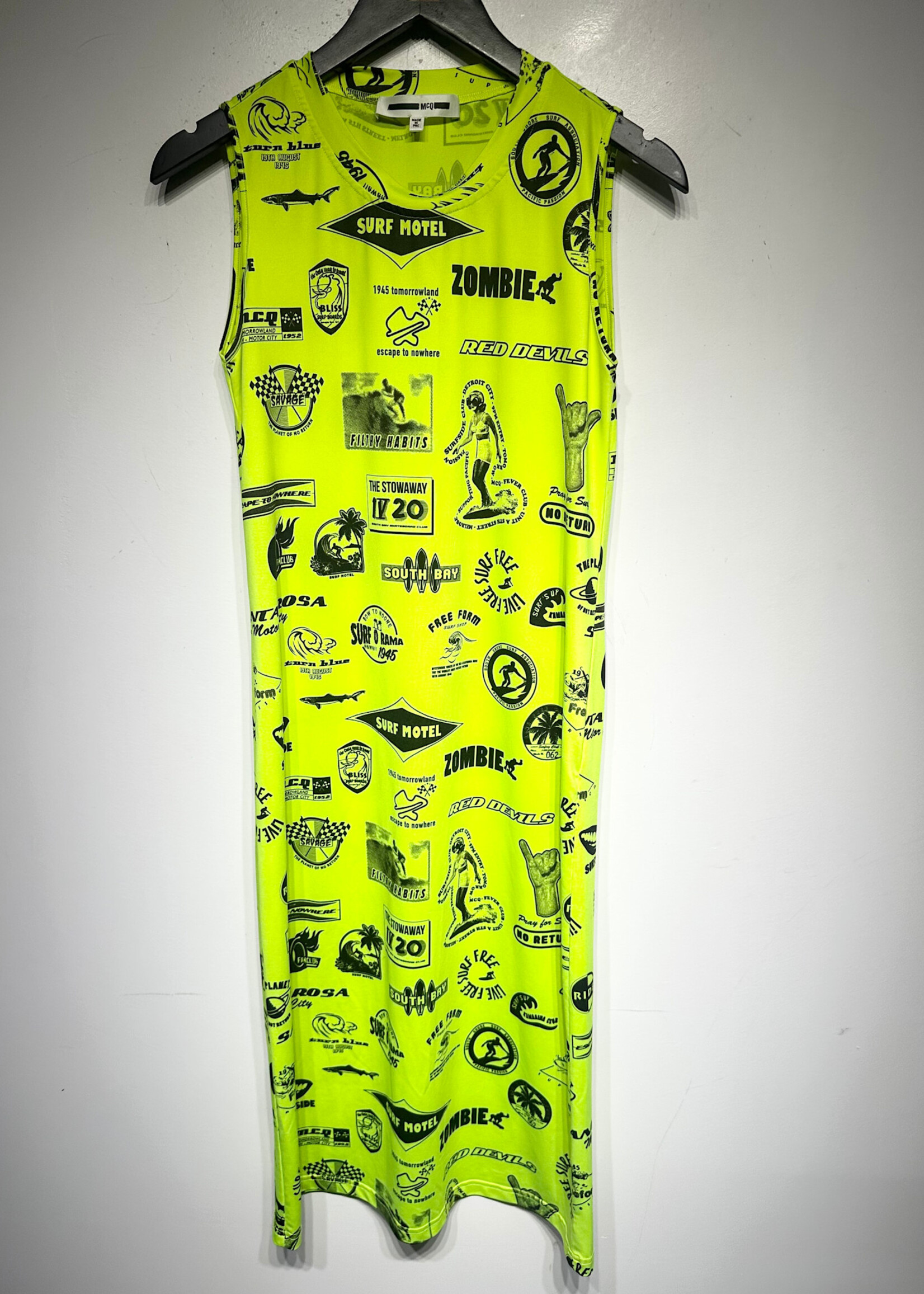 Mcqueen Neon Black Surfer Maxi Dress S