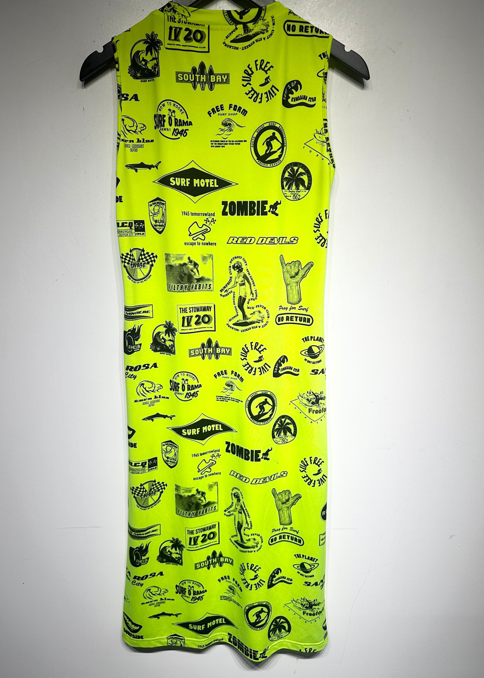 Mcqueen Neon Black Surfer Maxi Dress S