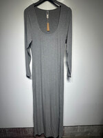 Skims NWT Grey Ribbed LS Maxi Dress 2XL