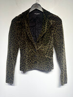 Betsey Johnson Vintage Green Cheetah Print Blazer 4/S