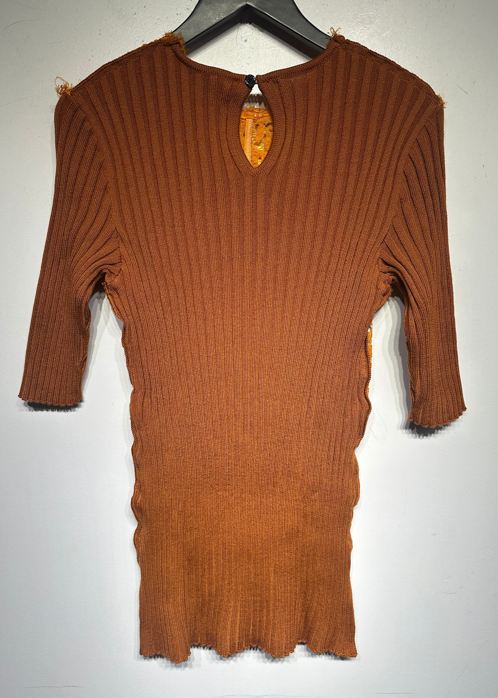 Marni Burnt Orange Lace Sweater L Fem