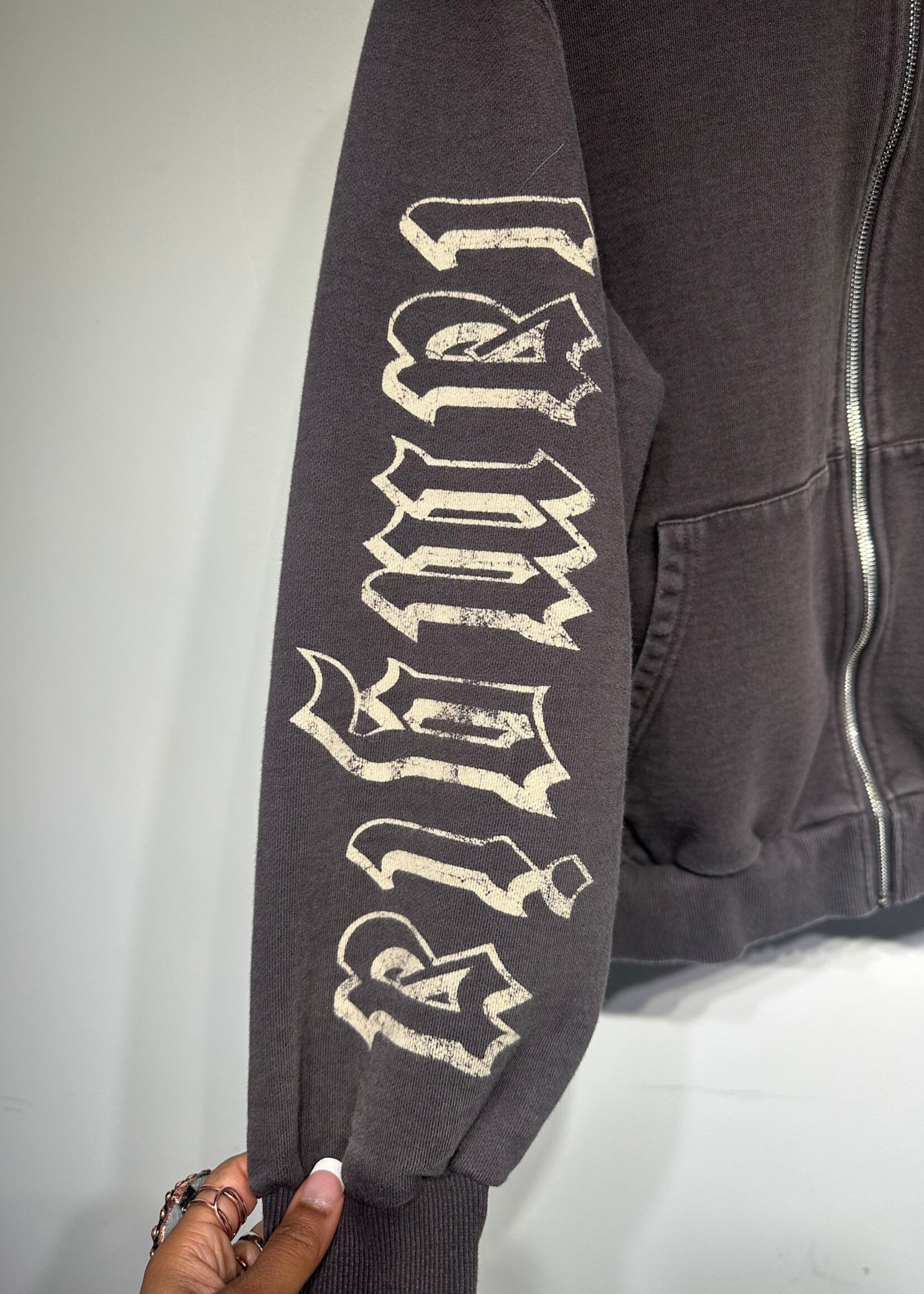 I Am Gia Heavyweight Zip Logo Hoodie S