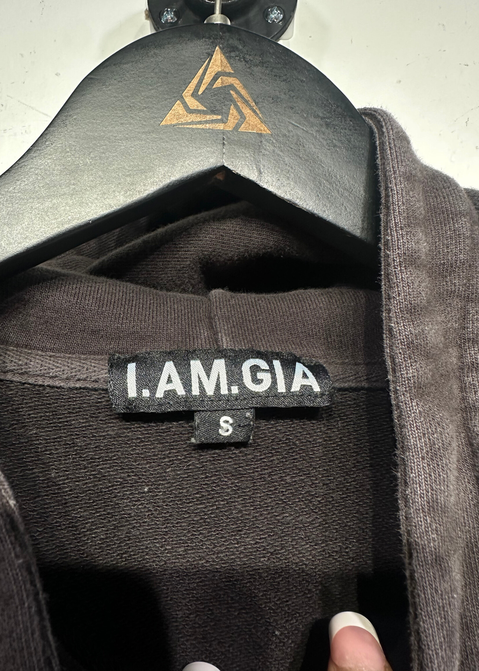 I Am Gia Heavyweight Zip Logo Hoodie S