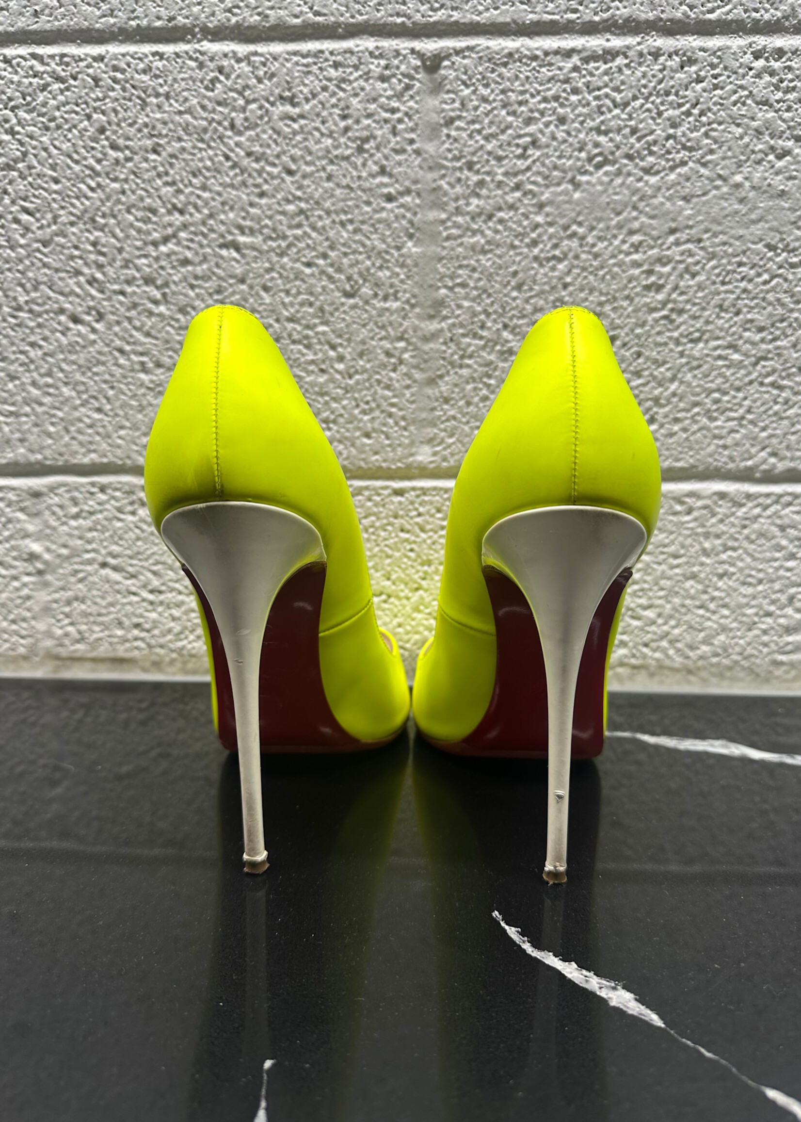 Louboutin Neon Peep Toe Heel 38/7.5 AS IS