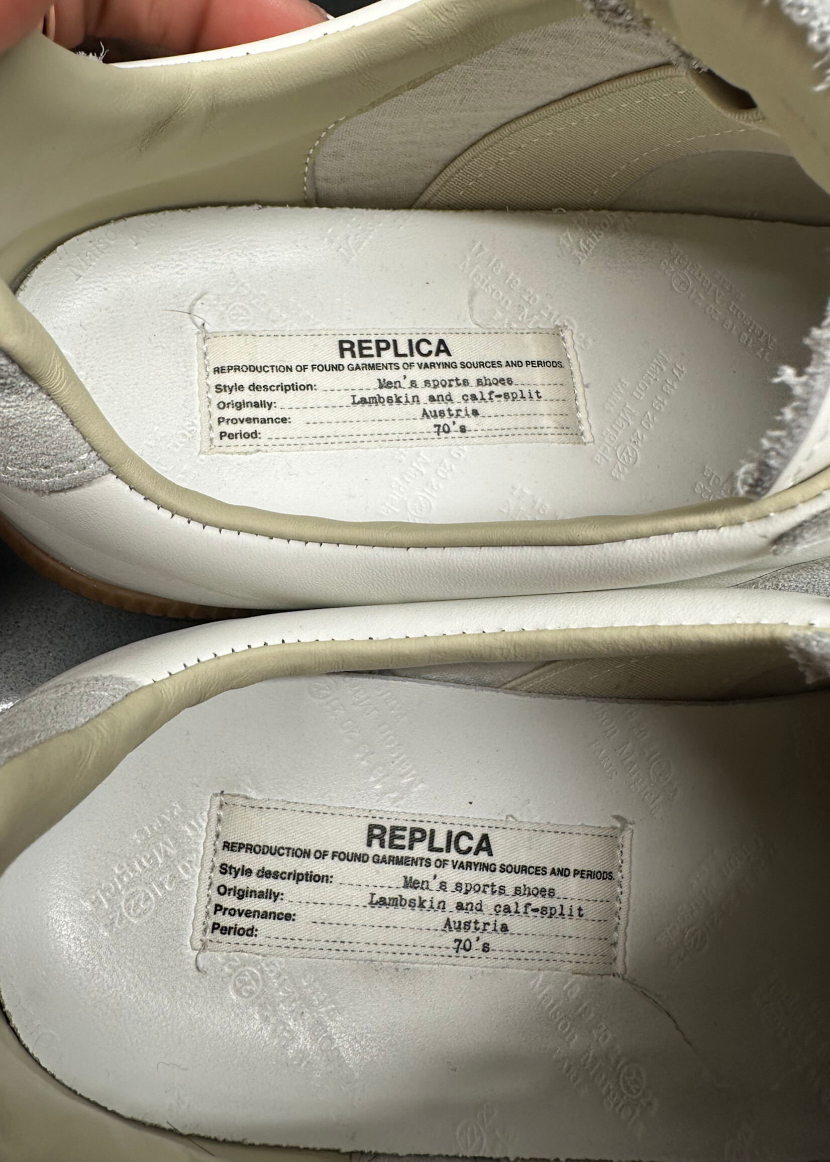 Margiela Replicas White Grey Gum Sole 9 Masc