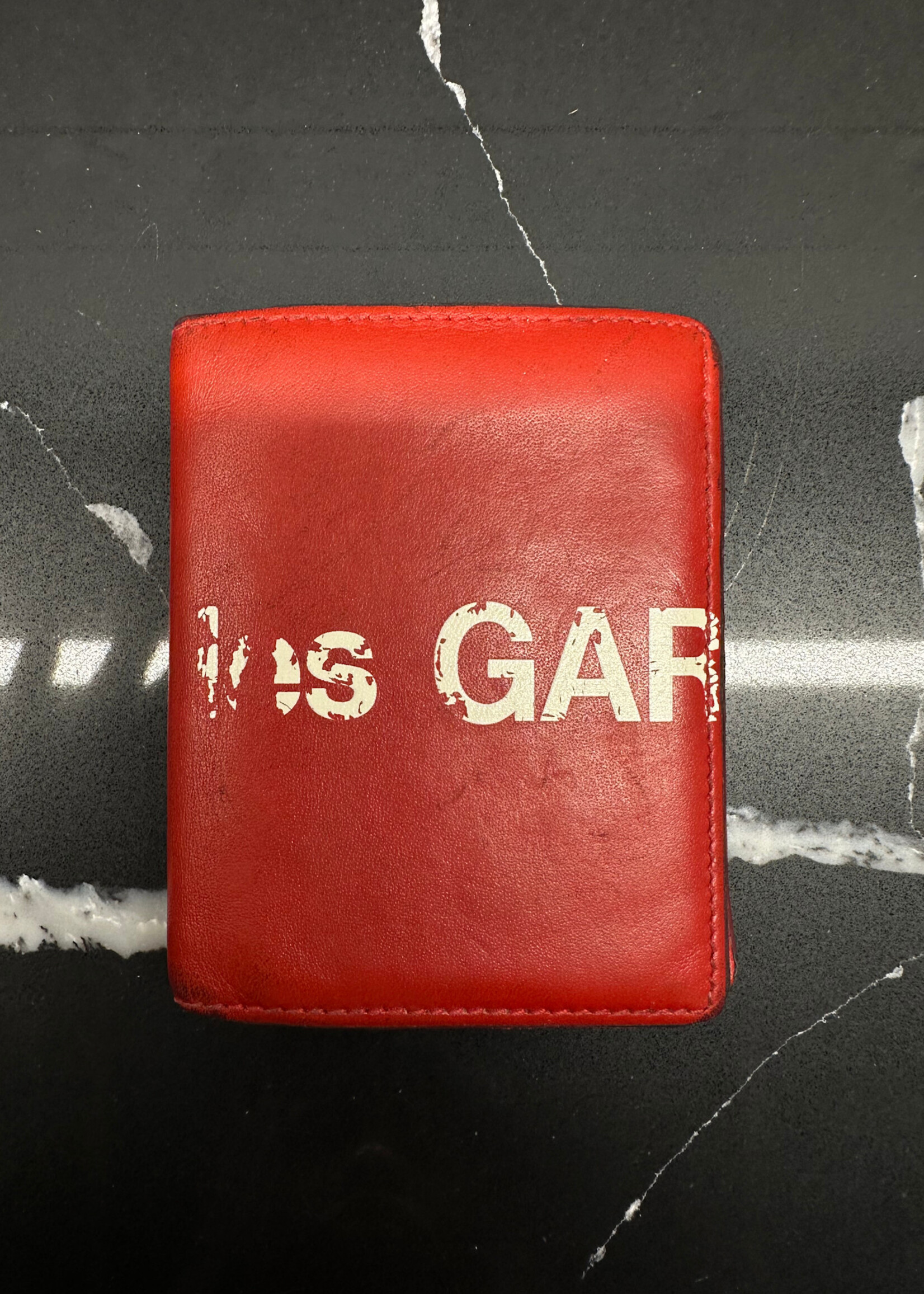 Comme Des Garcons Red Bi Fold Logo Wallet AS IS