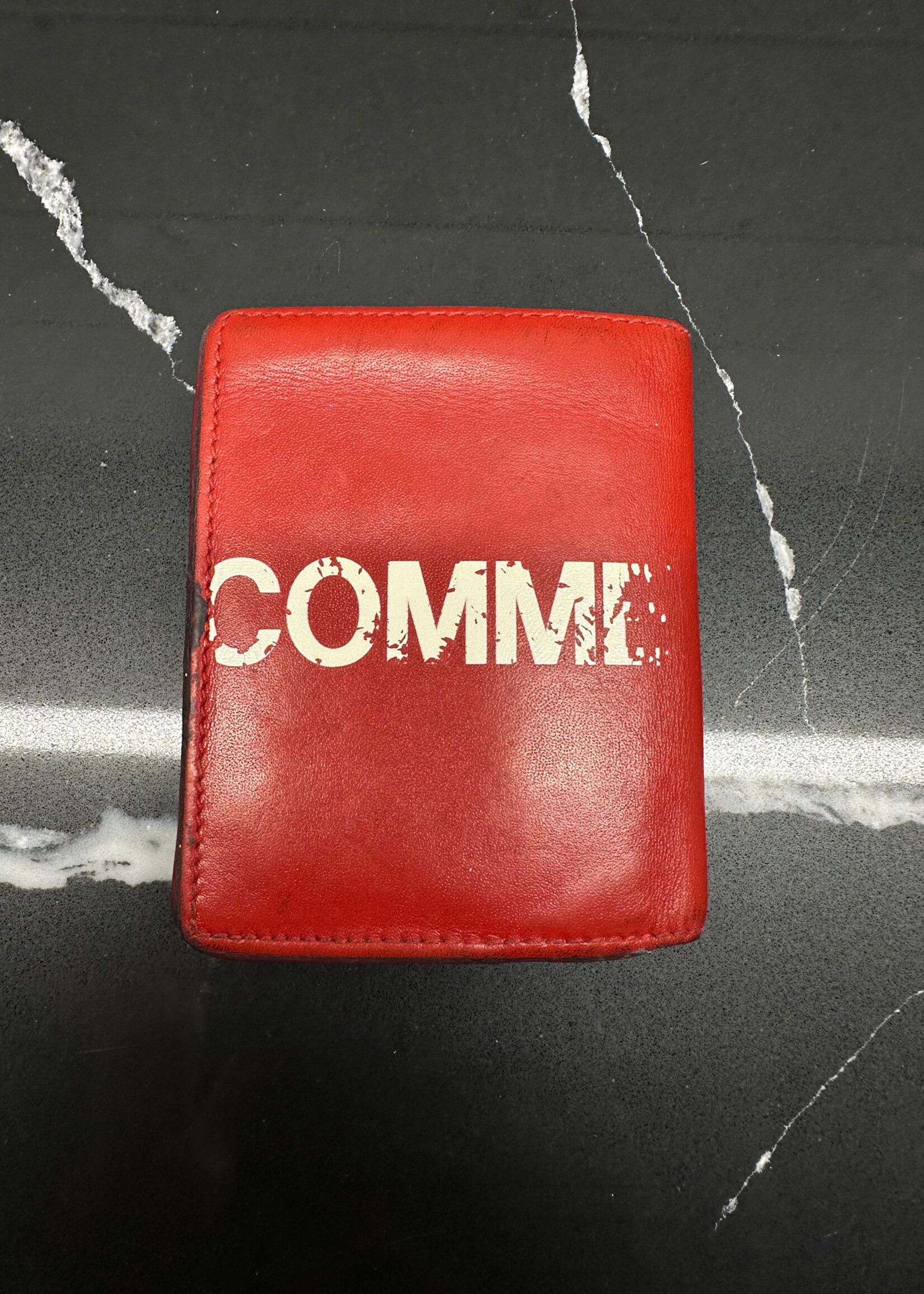 Comme Des Garcons Red Bi Fold Logo Wallet AS IS