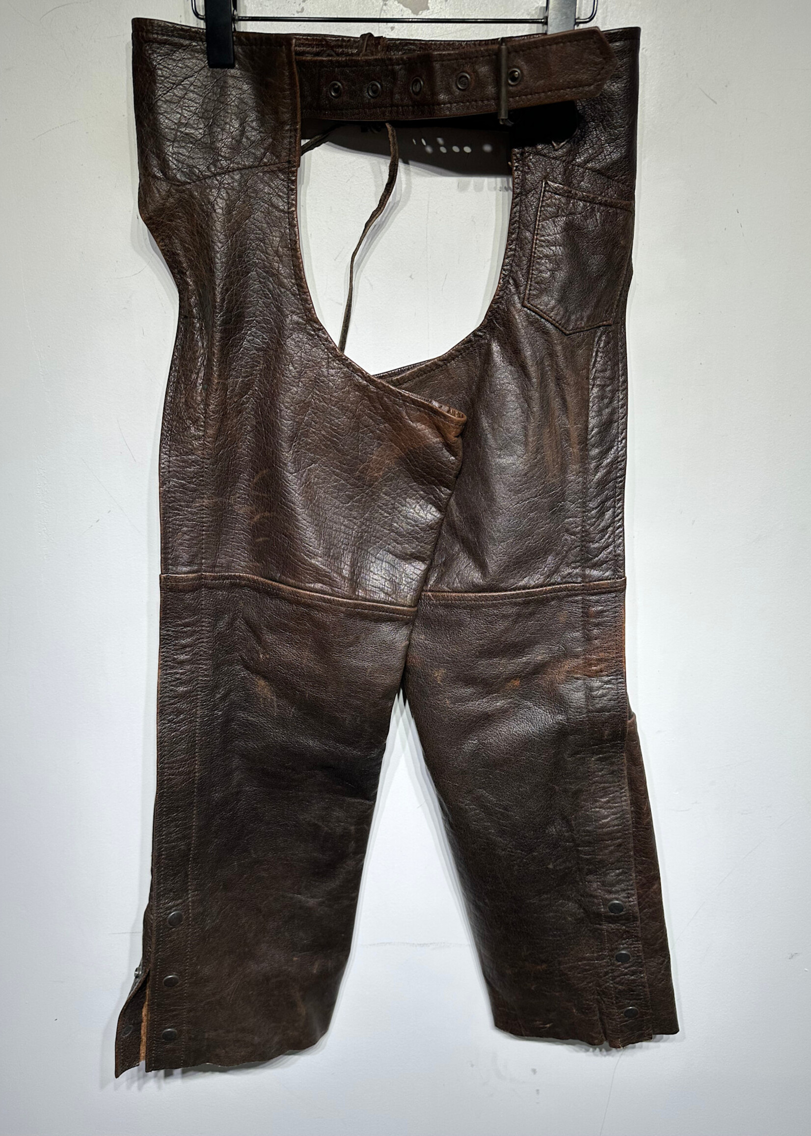 First Brown Genuine Leather Chaps Fits XS/30"