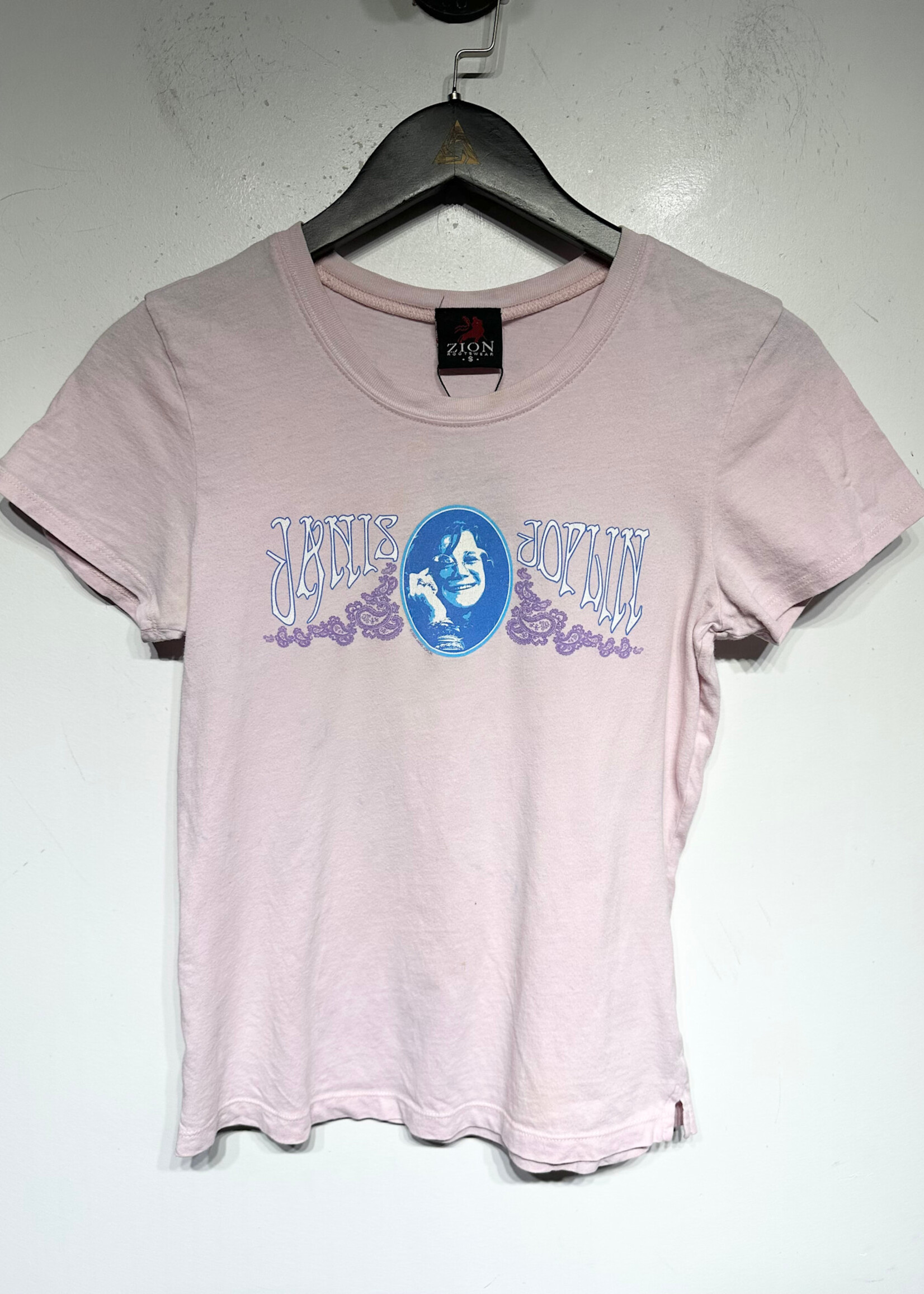 Zion Jannis Joplin Pink Portrait Baby Tee Fem S As Is