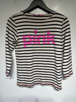 Junya Watanabe Navy Stripe Pink Boat Neck LS M