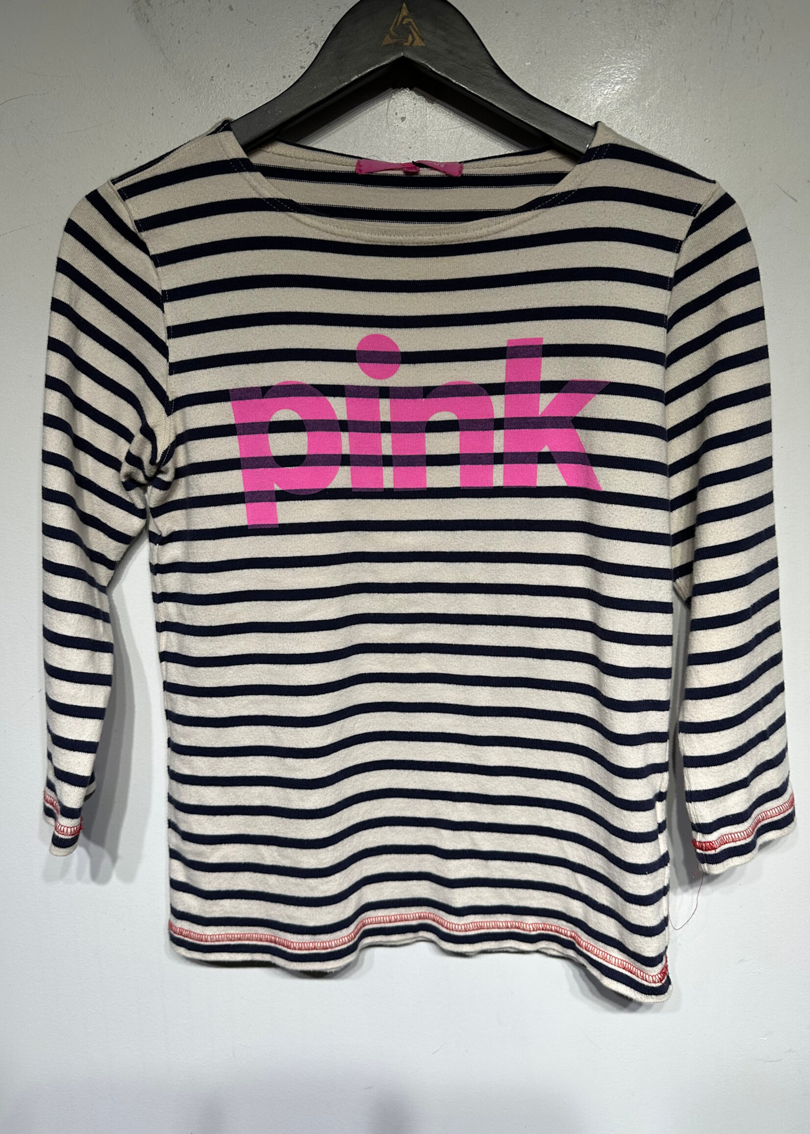 Junya Watanabe Navy Stripe Pink Boat Neck LS M