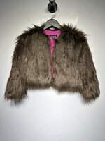 Bebe Brown Faux Fur Overcoat XS
