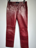 Earl Jeans Blood Red Leather Flare Pants 25