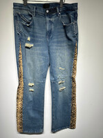 RTA Distressed Snake Skin Detail Pants 38