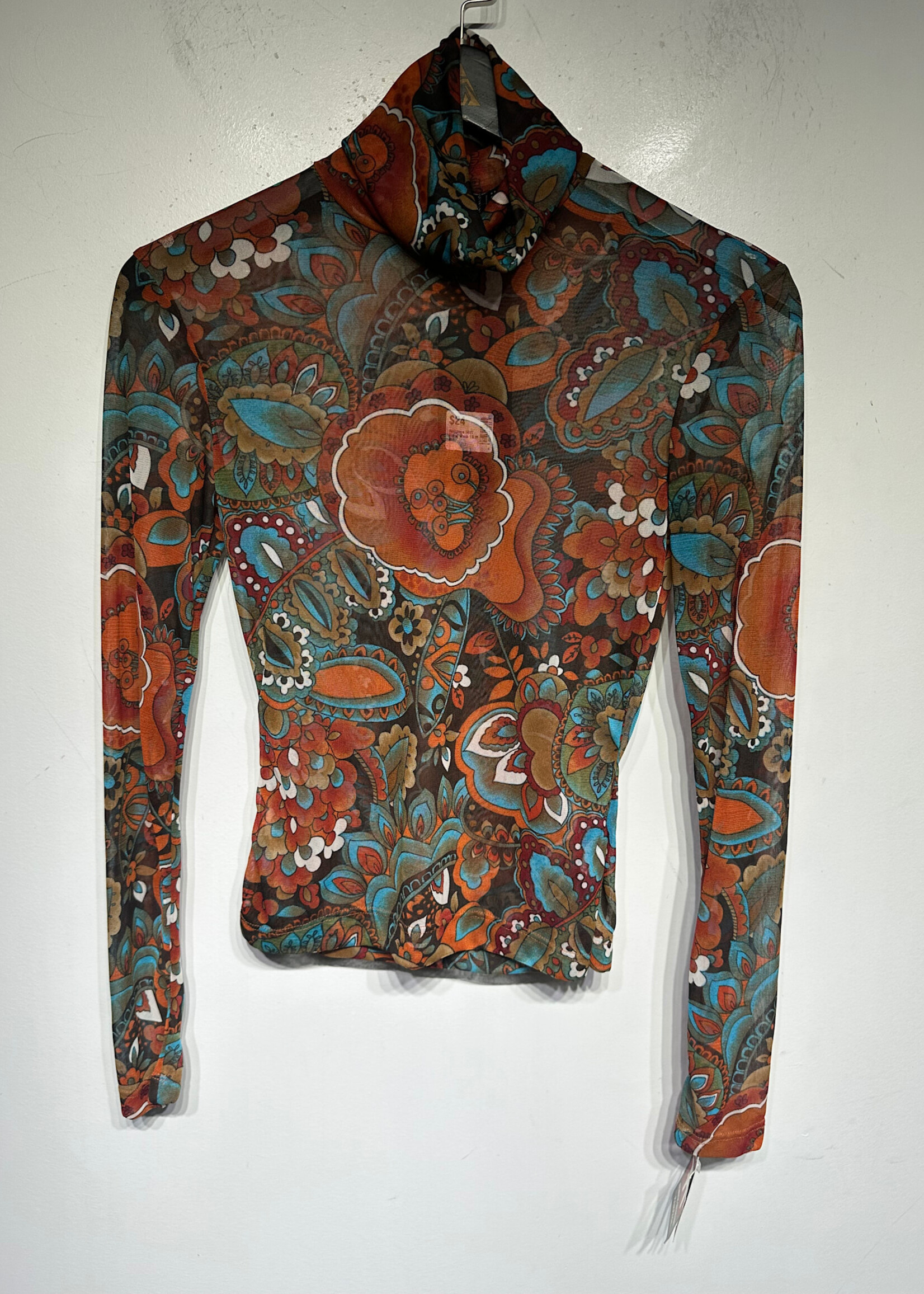 Rampage NWT Floral Mesh LS M