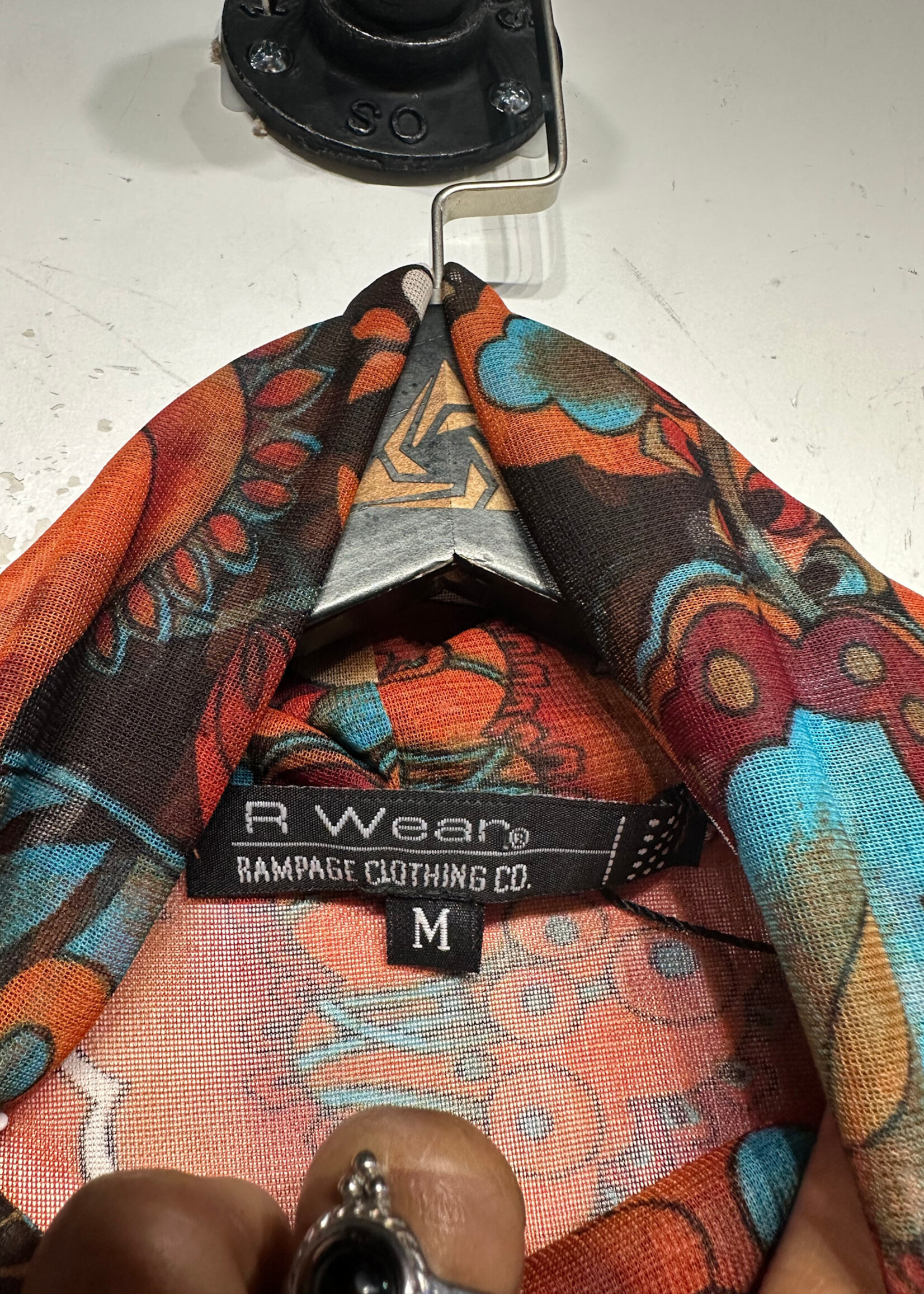 Rampage NWT Floral Mesh LS M