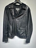Michael Kors Black Leather Biker Jacket Masc M AS IS