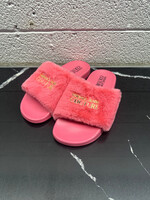 Versace Jeans Couture Pink Fuzzy Slides 6 Fem
