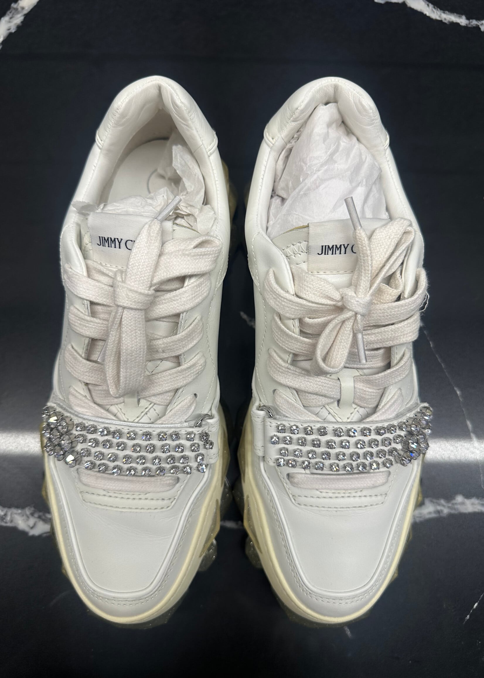 Jimmy Choo Diamond Strap Lace Sneakers Fem 8