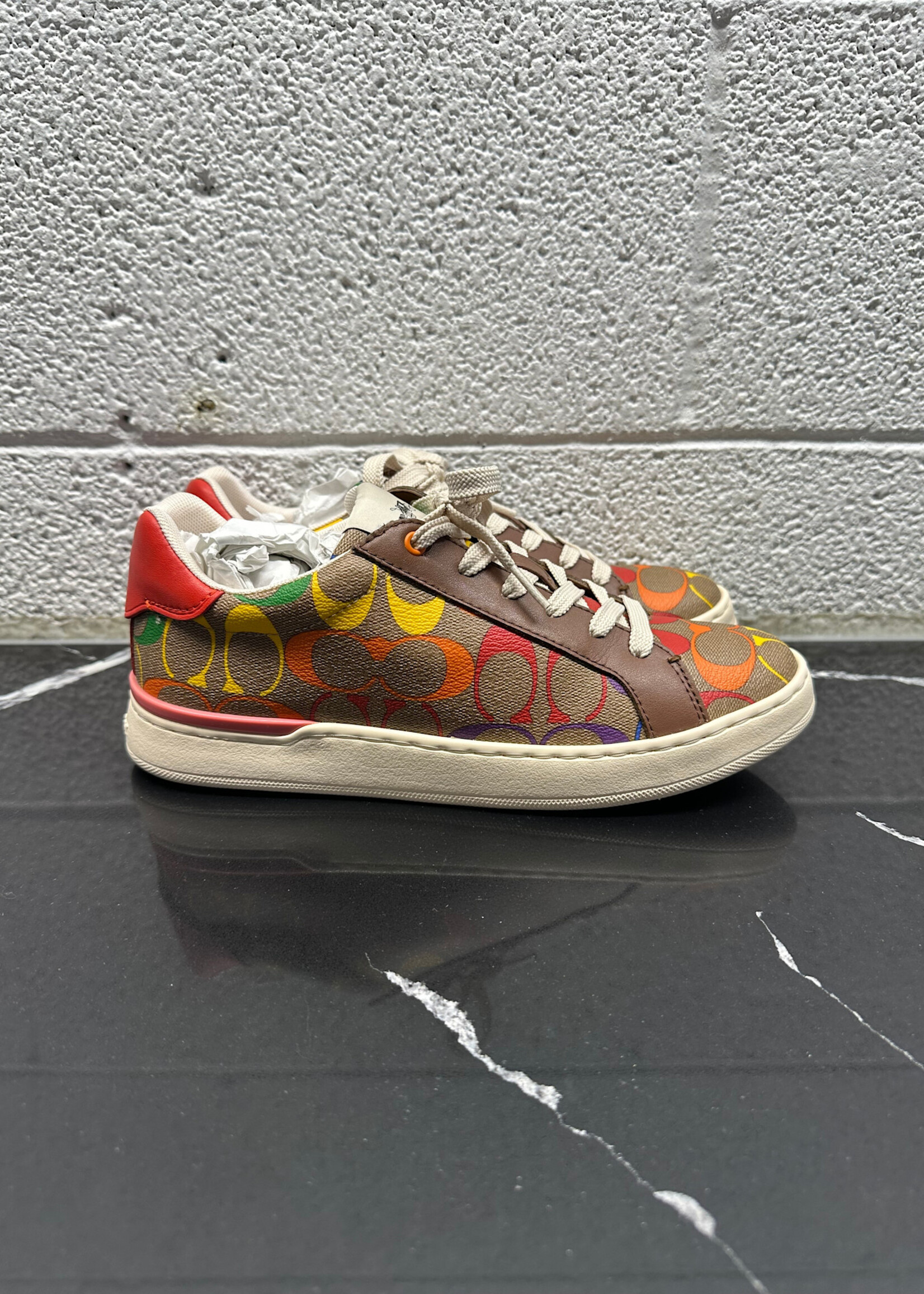 Coach Rainbow Brown Mongram Sneakers 8.5 Fem