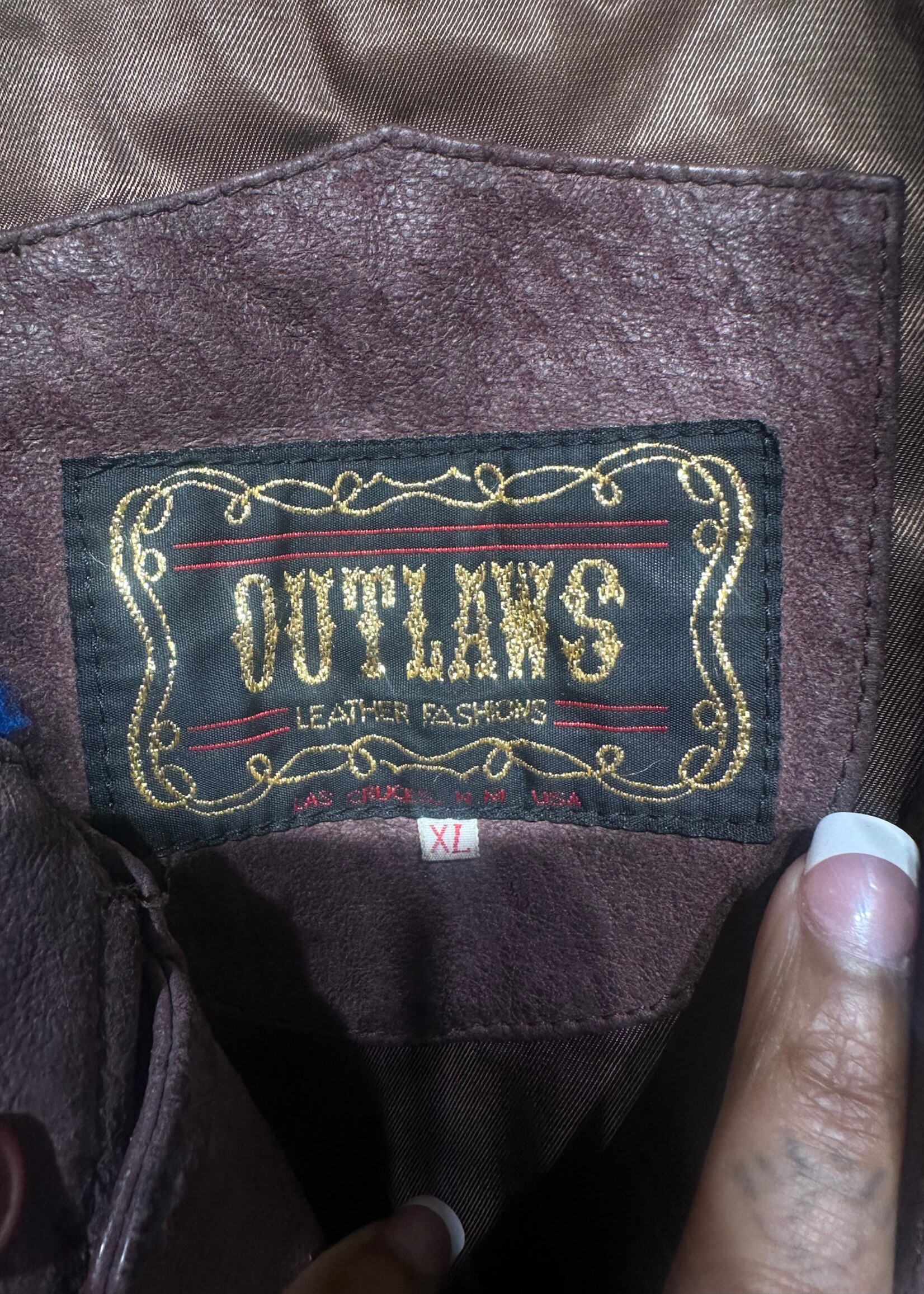 Outlaws Leathers Brown Jacket As Is XL