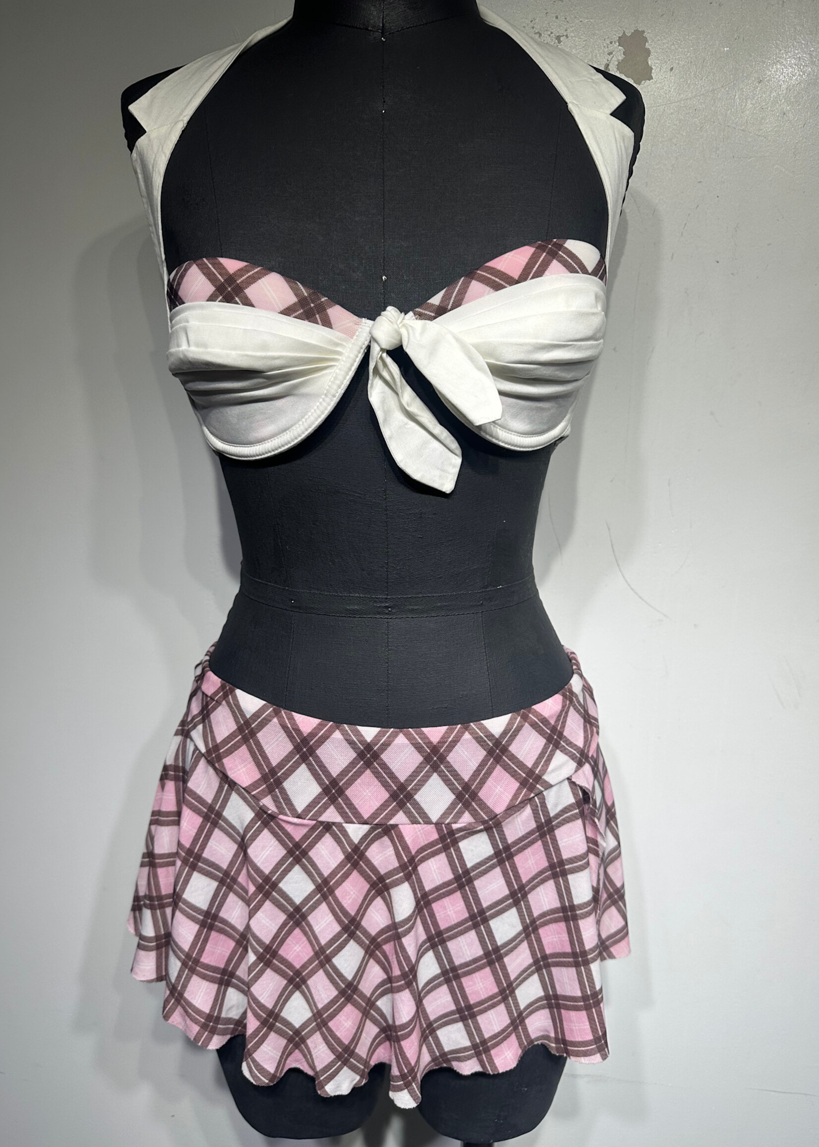 I Am Gia X Rated Pink Plaid 2PC S