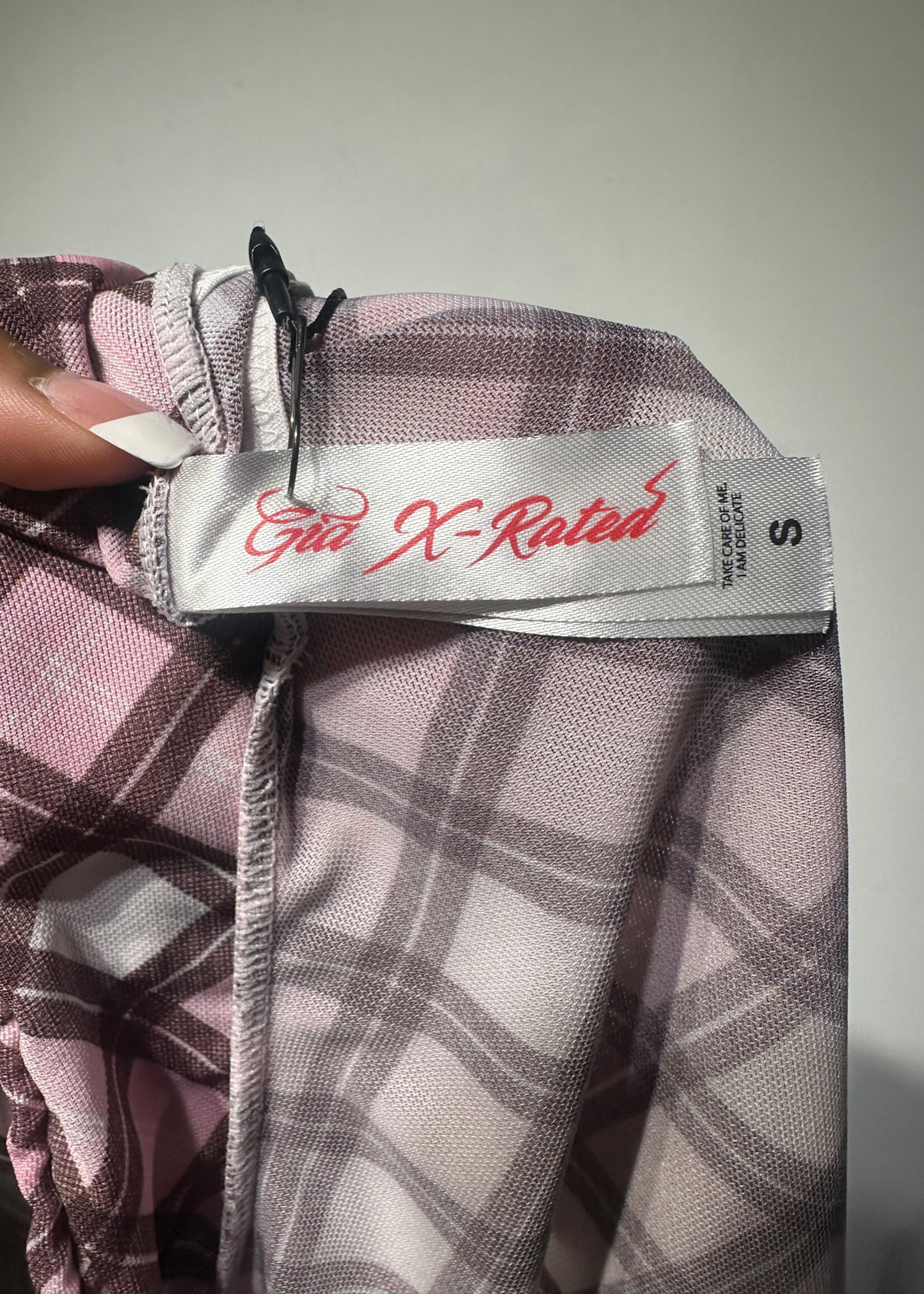 I Am Gia X Rated Pink Plaid 2PC S