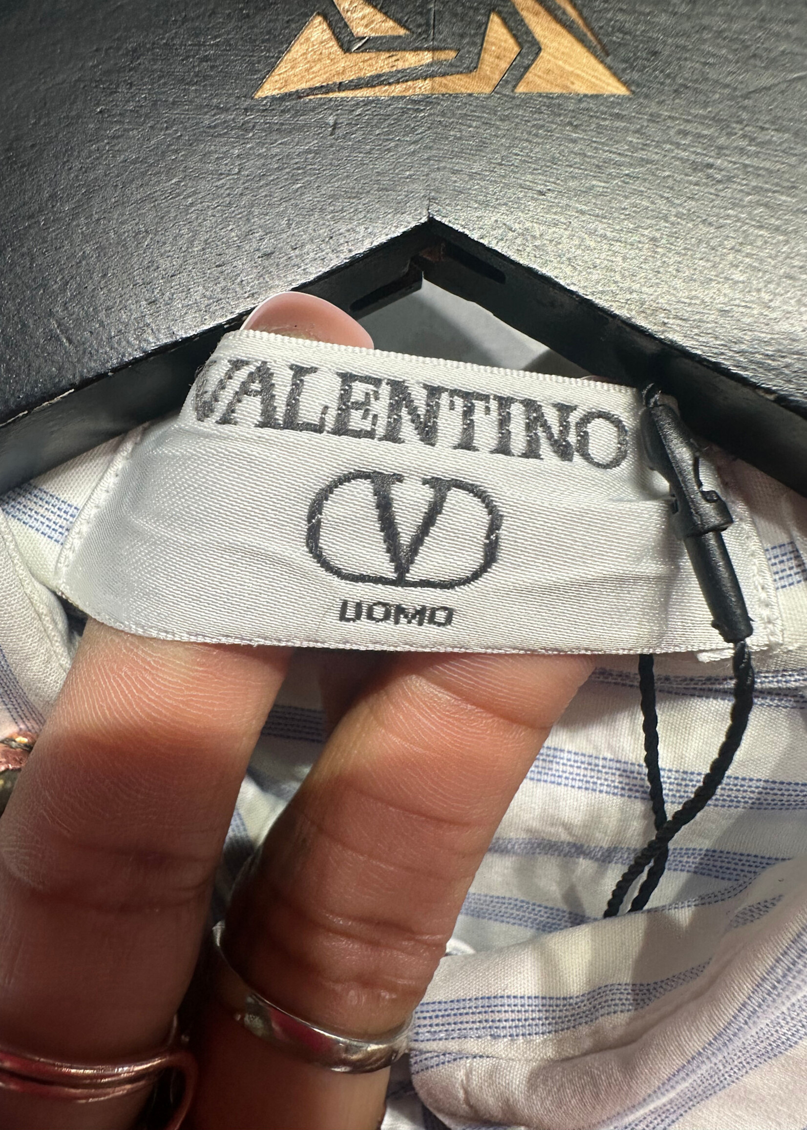 Valentino White Light Blue Stripe B/U XL