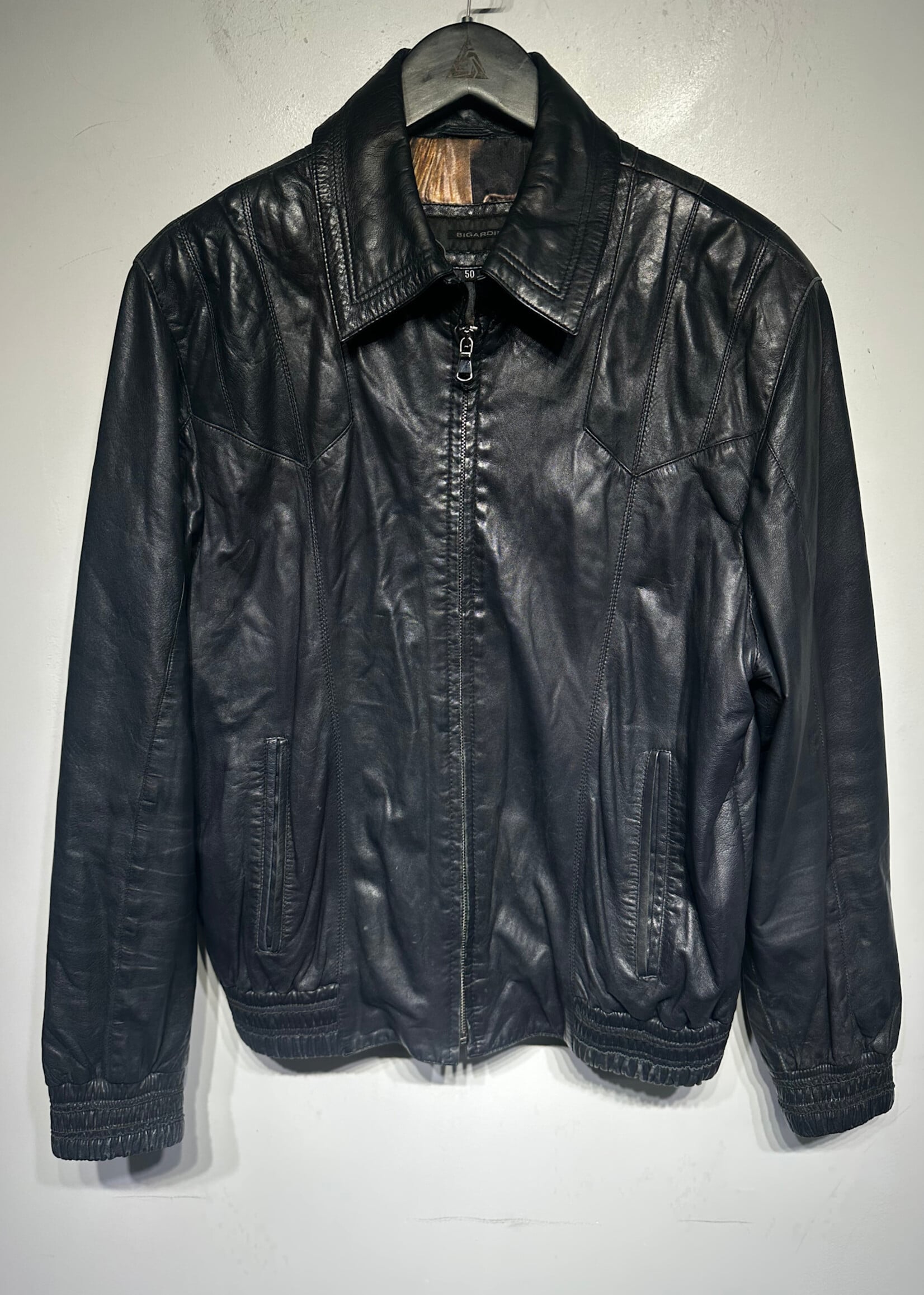 Bigardini Black Leather Jacket Masc L