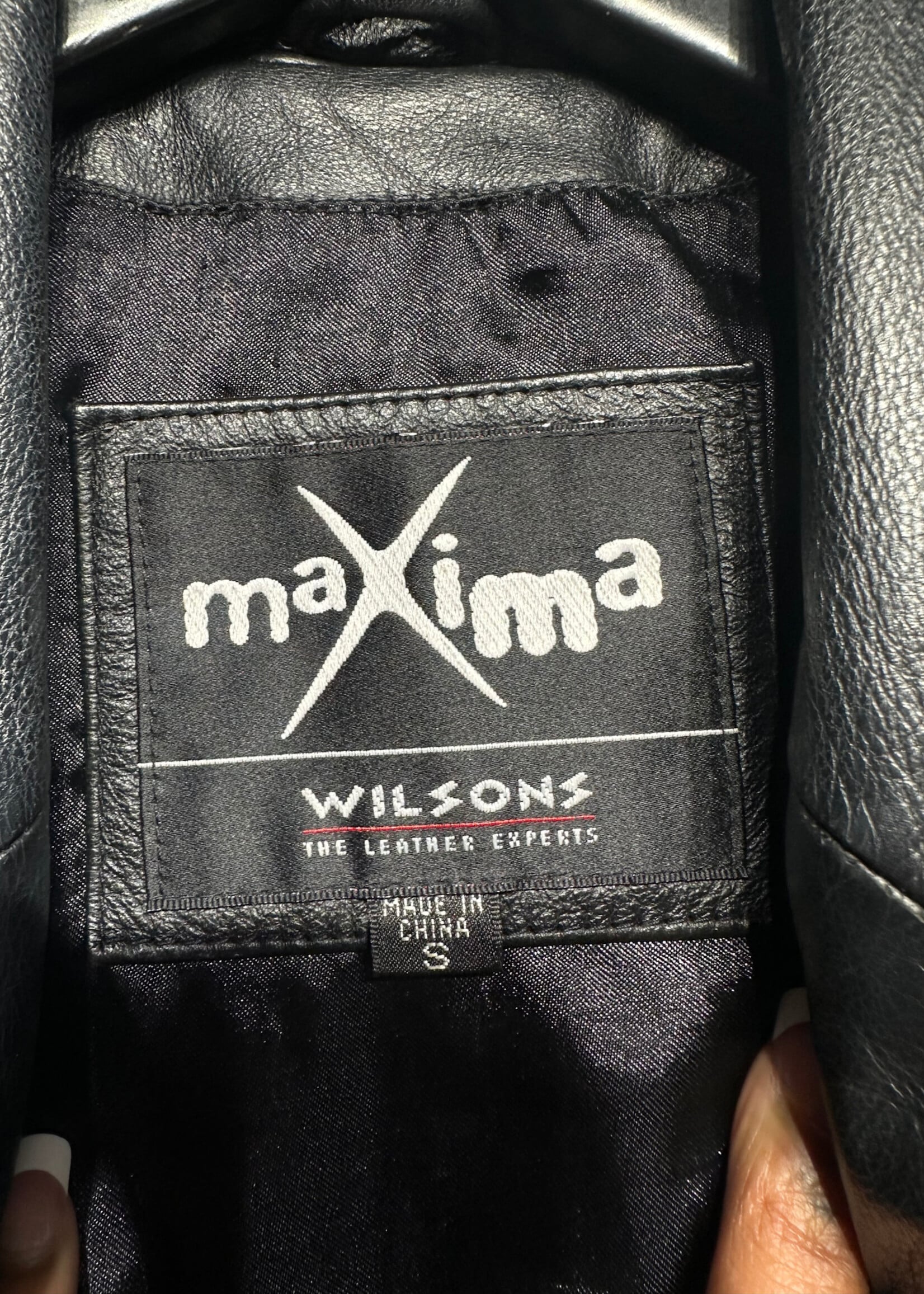 Maxima Wilsons Black Leather Blazer Fem S