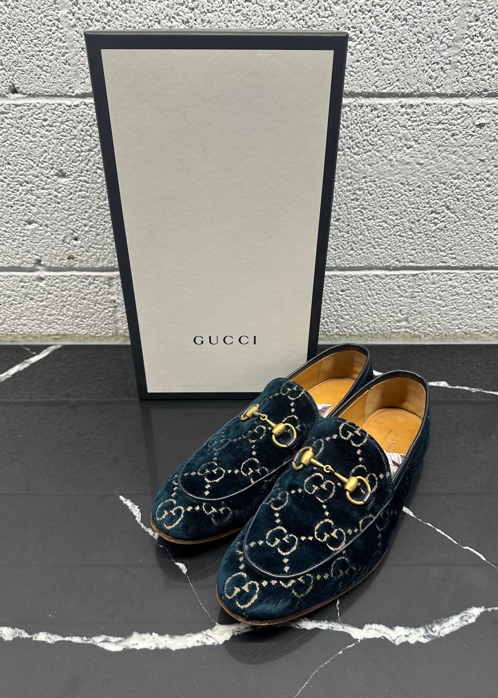 Gucci GG Velvet Logo Loafers Masc 9