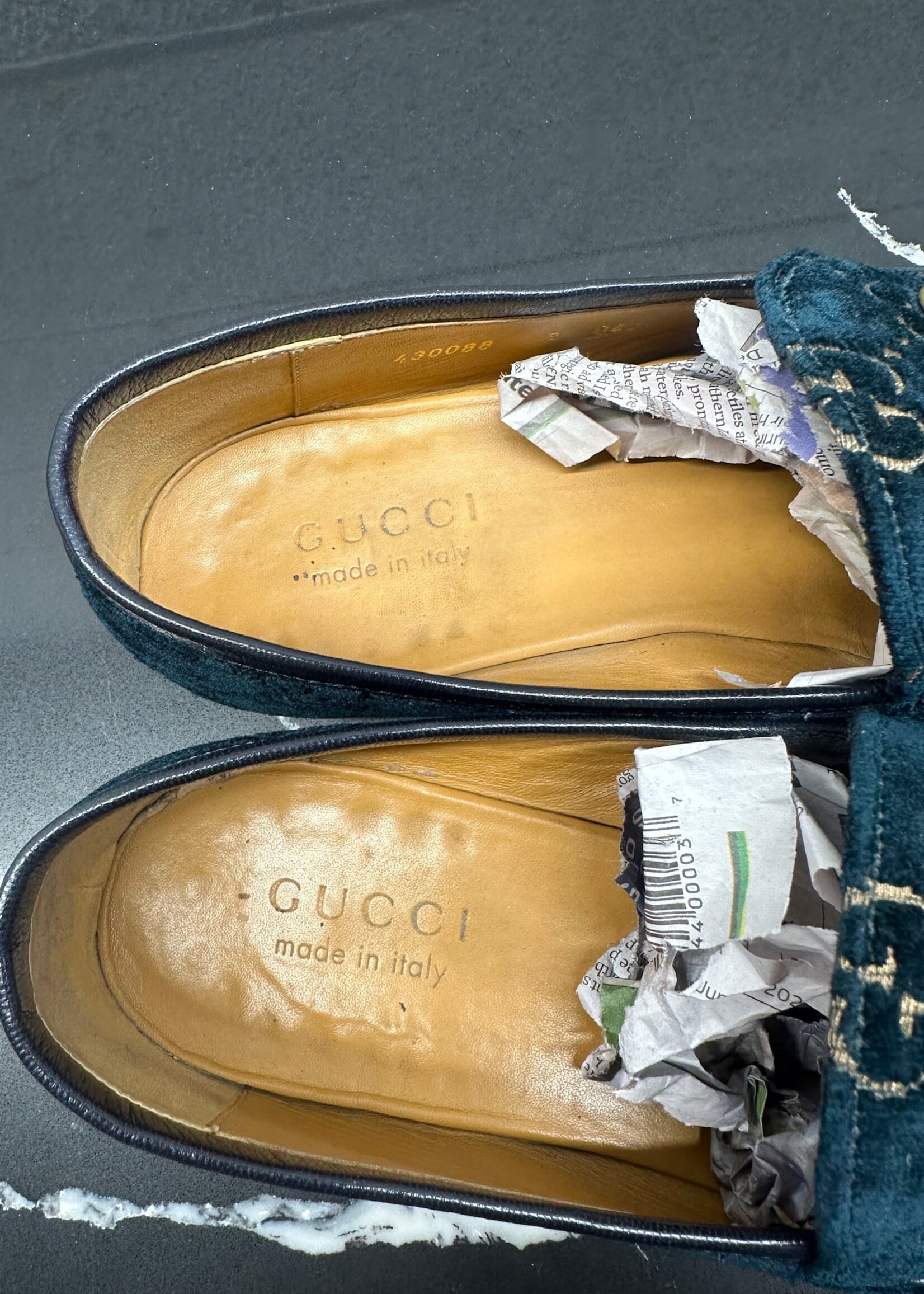 Gucci GG Velvet Logo Loafers Masc 9