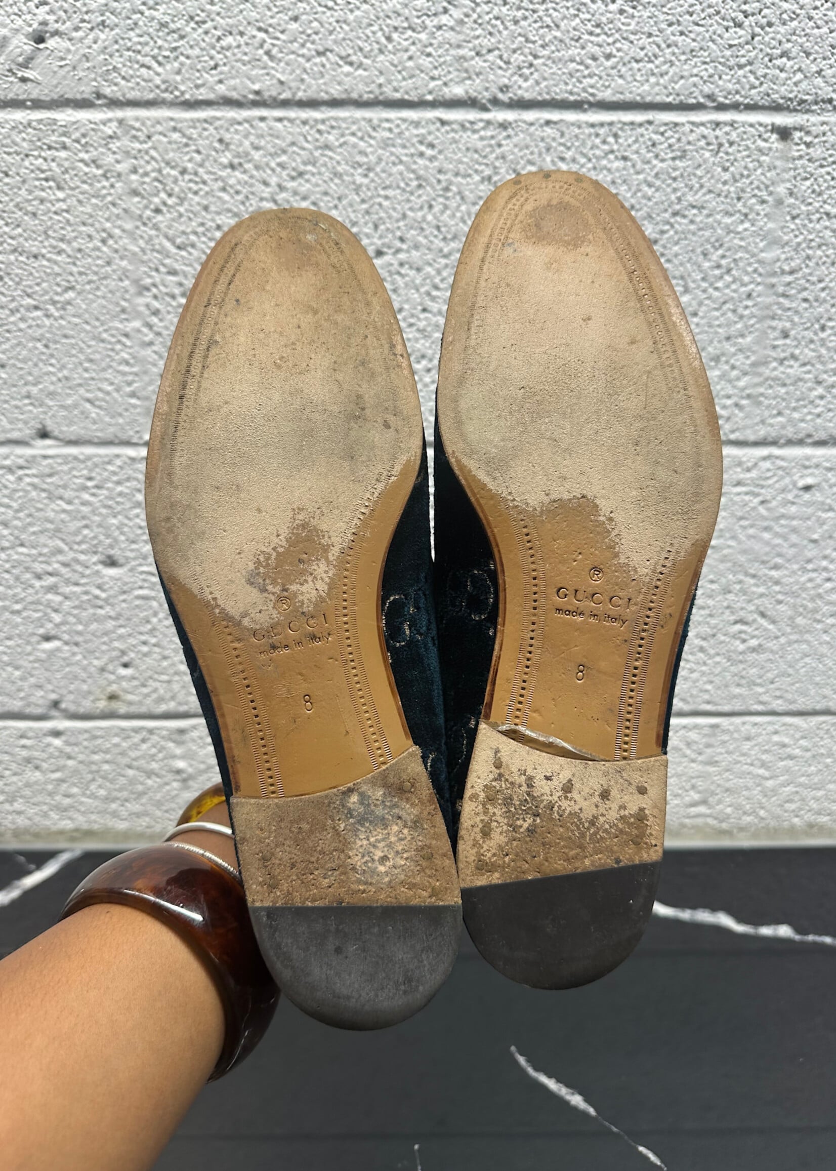 Gucci GG Velvet Logo Loafers Masc 9