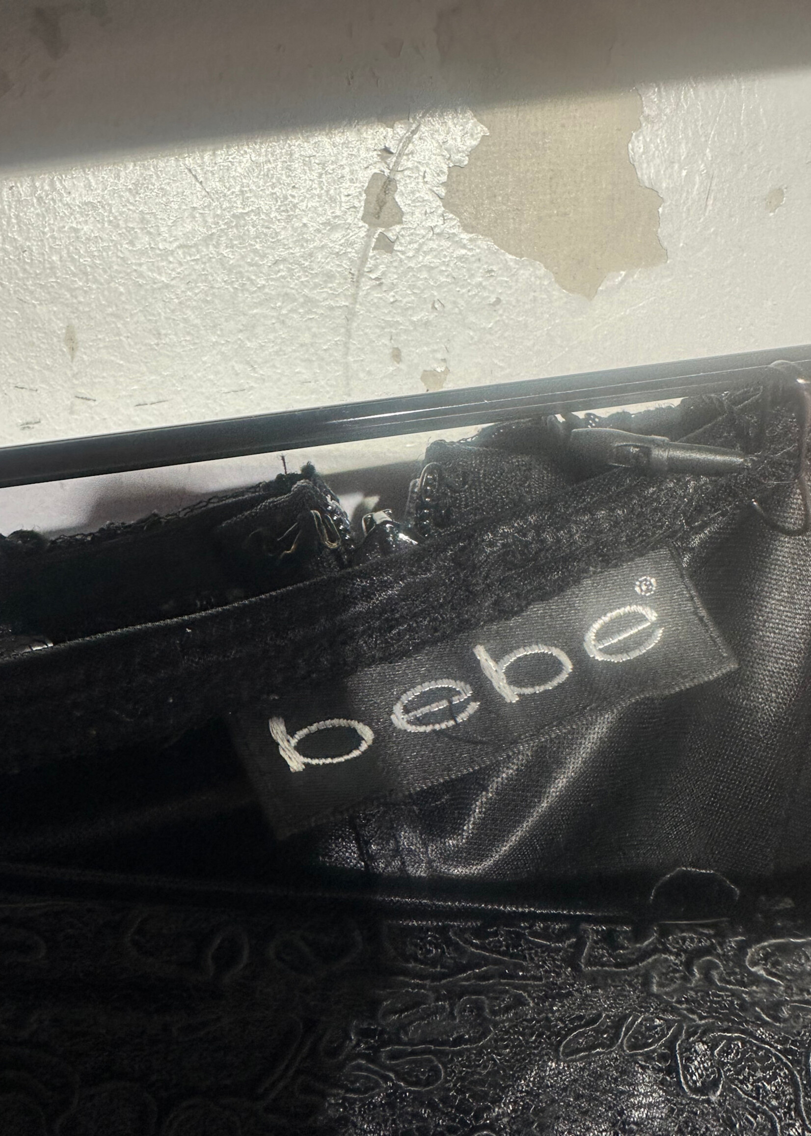 Bebe Black Lace Flare Pants 27 Fem