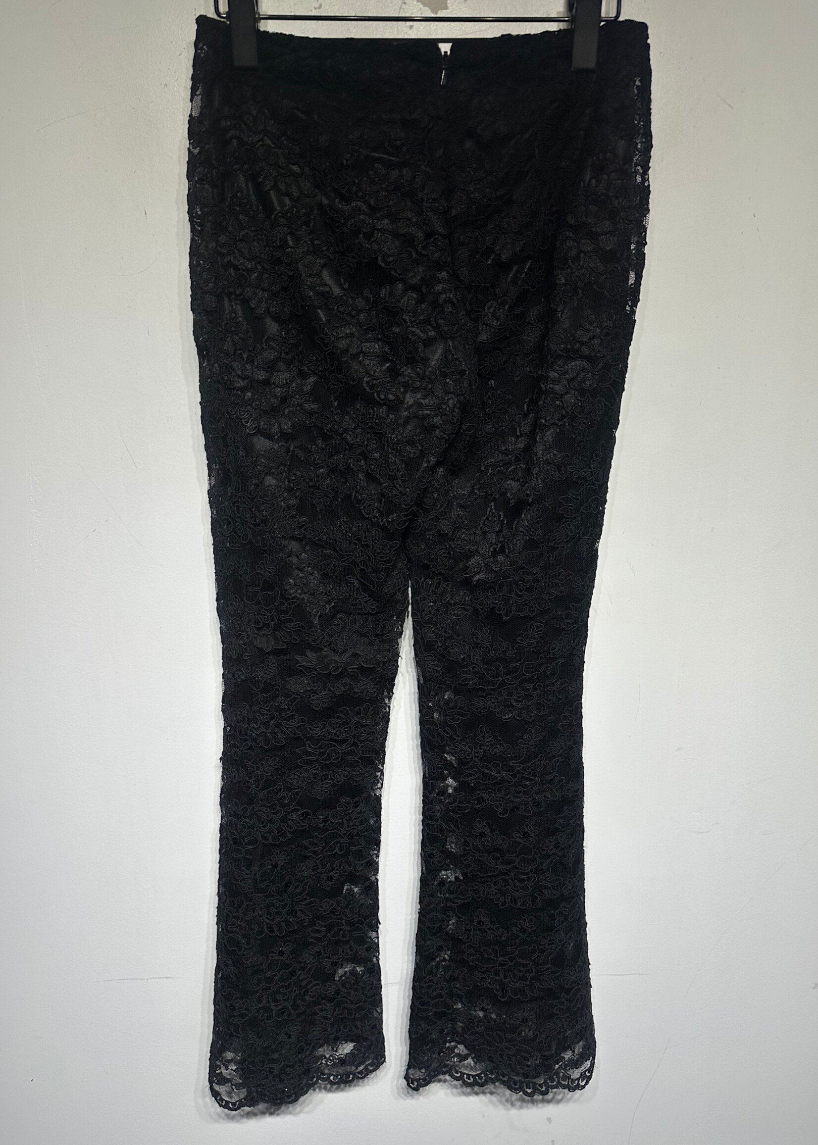Bebe Black Lace Flare Pants 27 Fem