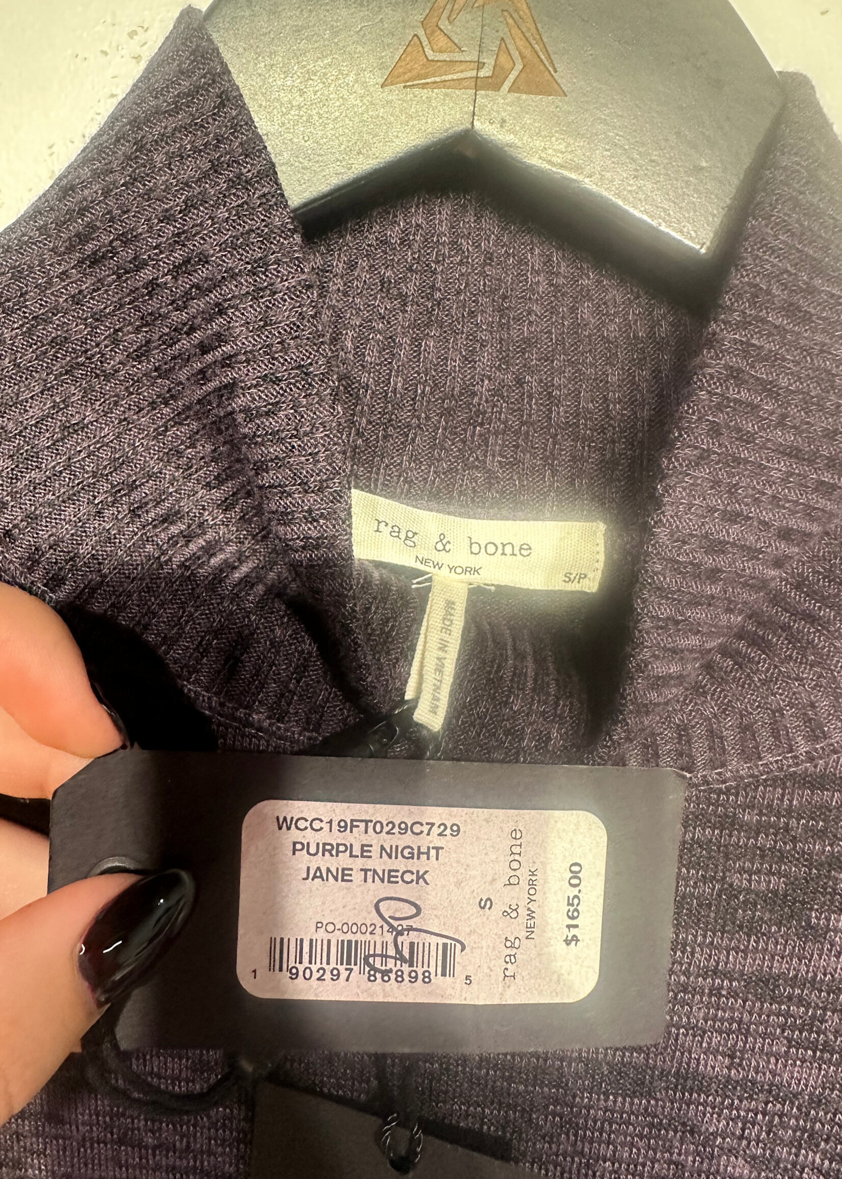 NWT Rag and Bone Purple Mock Neck Sweater S